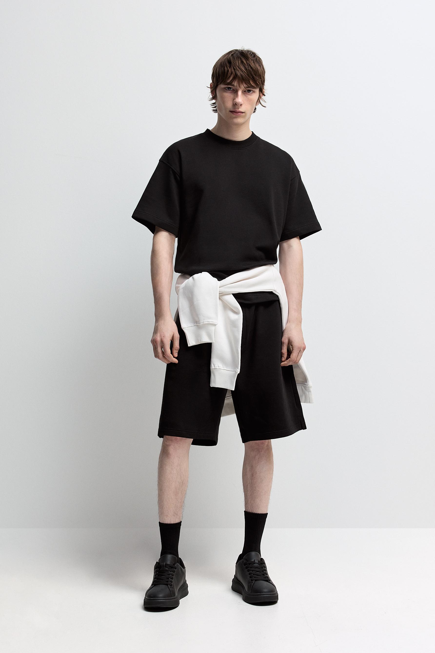 Short sleeve sweatshirt — BLACK