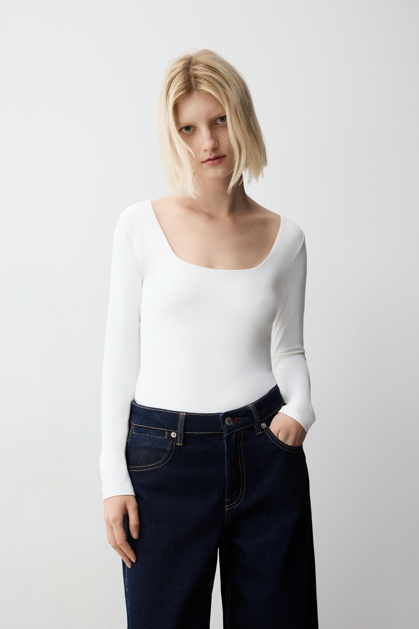 Body poliamida manga larga