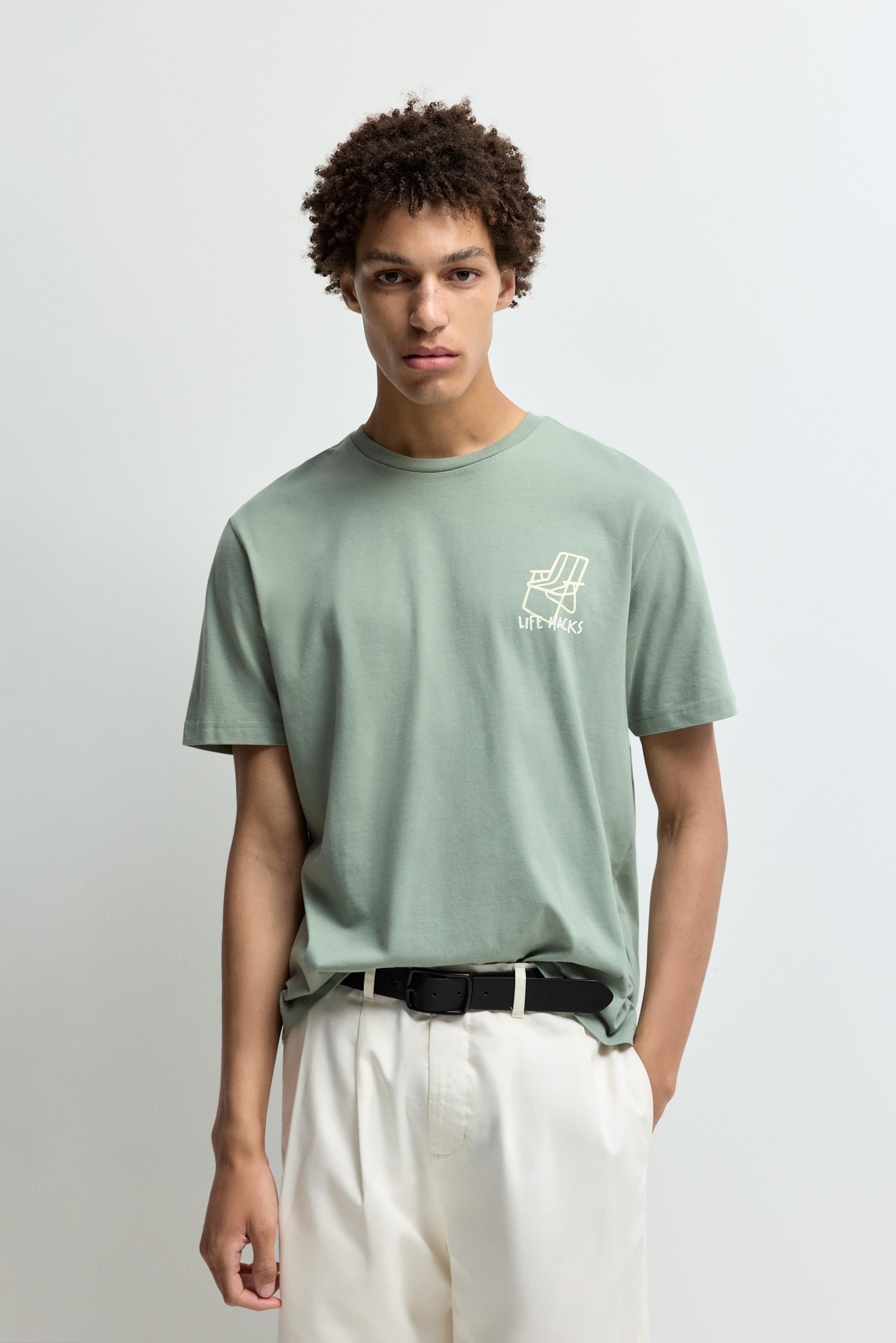 Printed T-shirt — BILLIARD GREEN