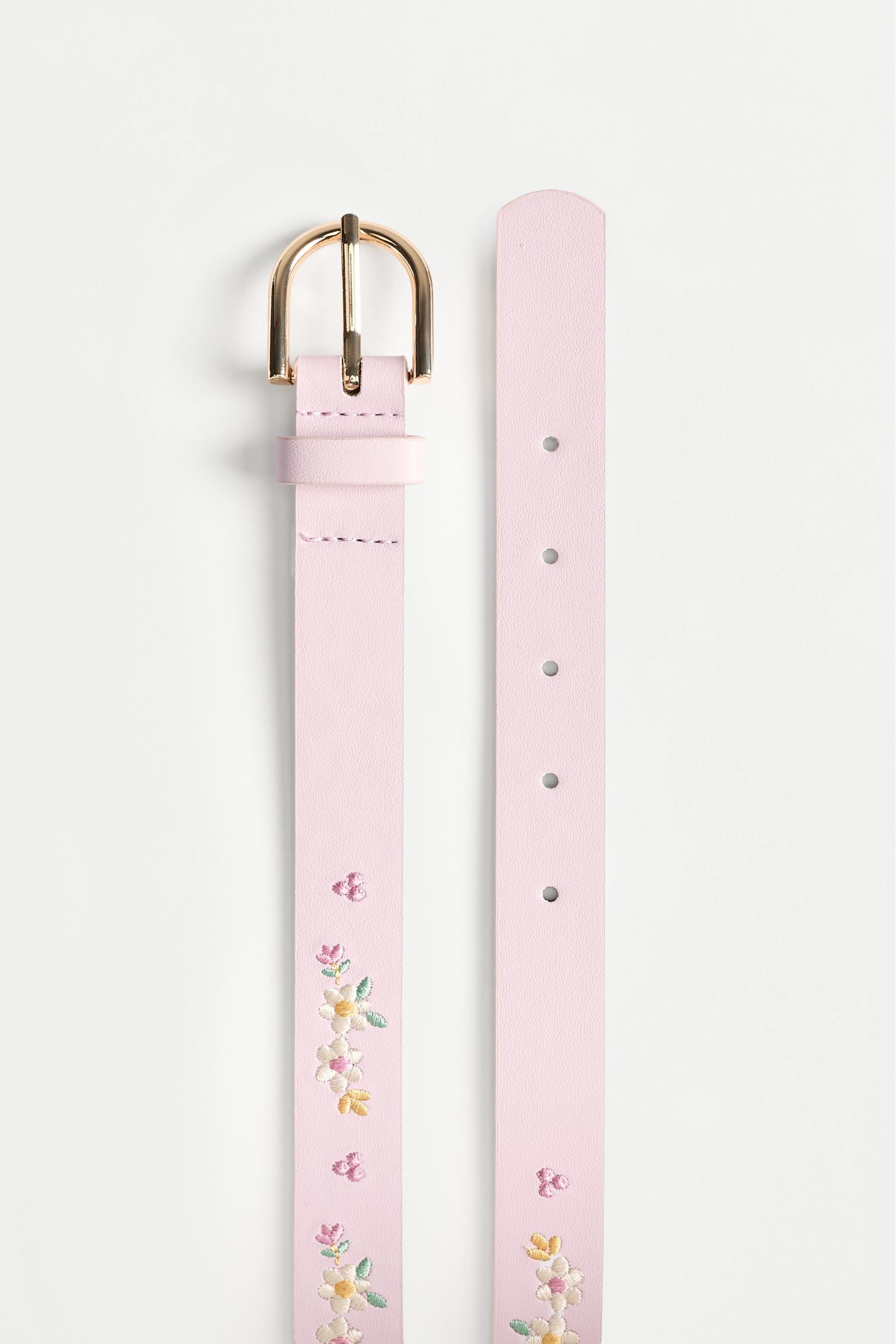 Embroidered floral belt — LILAC (alternate view)