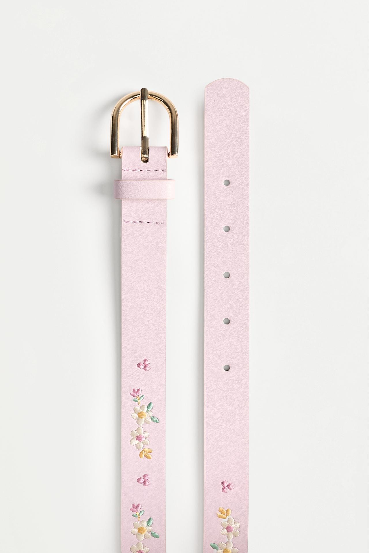 Embroidered floral belt — LILAC