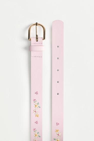 Embroidered floral belt — LILAC 3