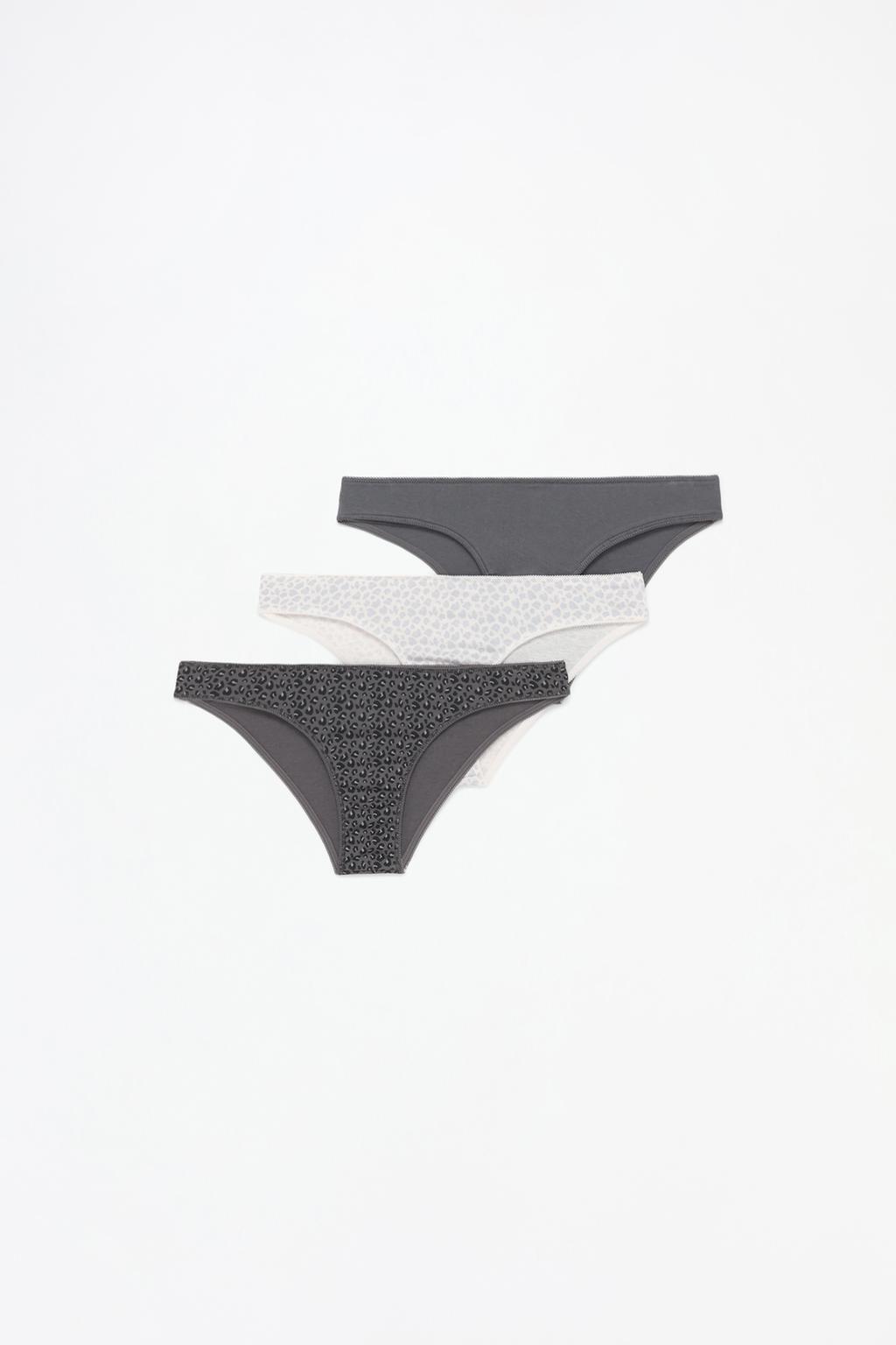 3-pack of animal print Brazilian briefs