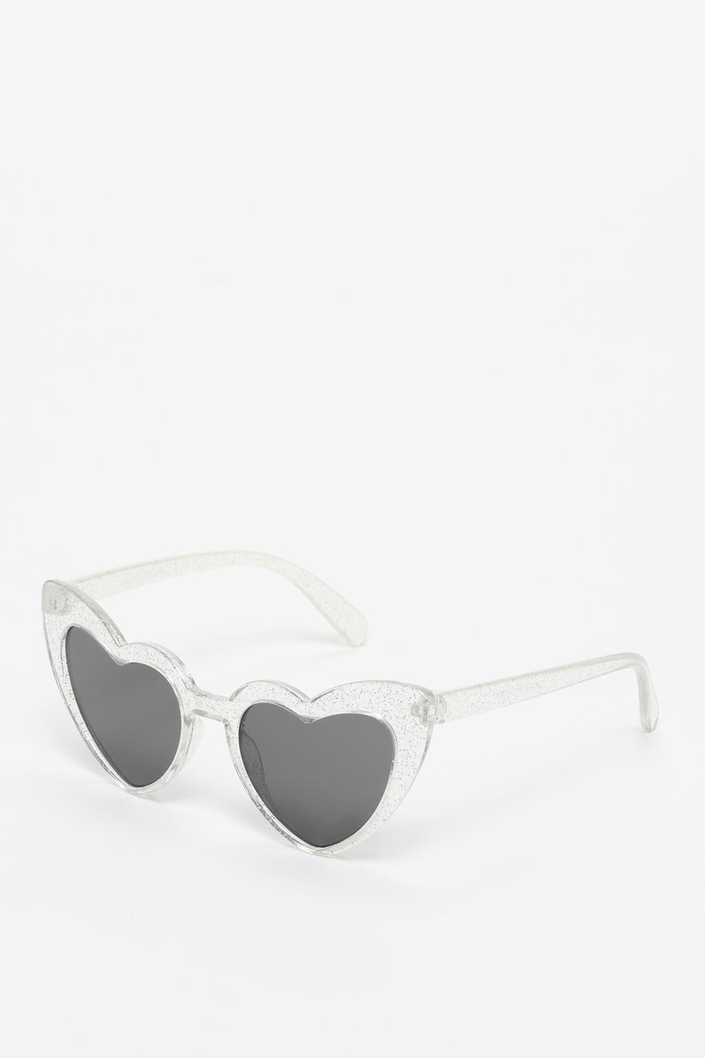 Lentes corazón transparentes purpurina