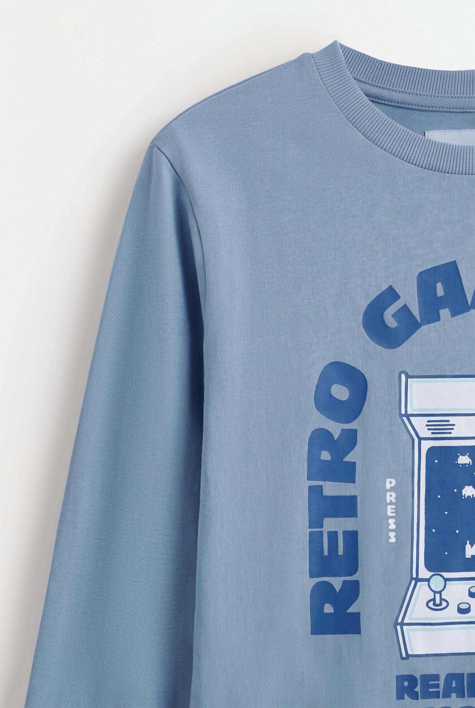 Long printed pyjamas — STEEL BLUE
