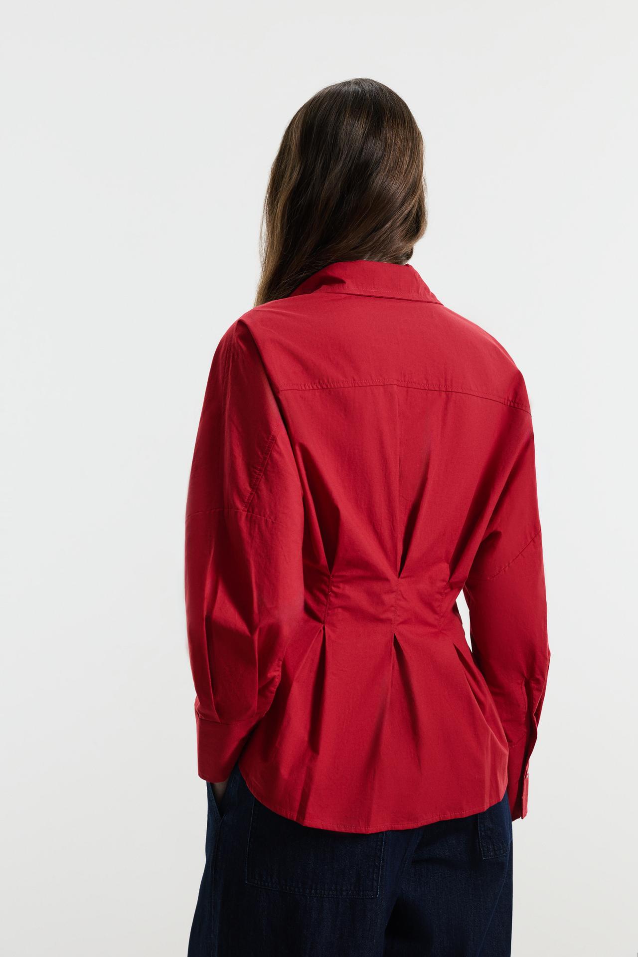 Pleated waist shirt — DARK PINK