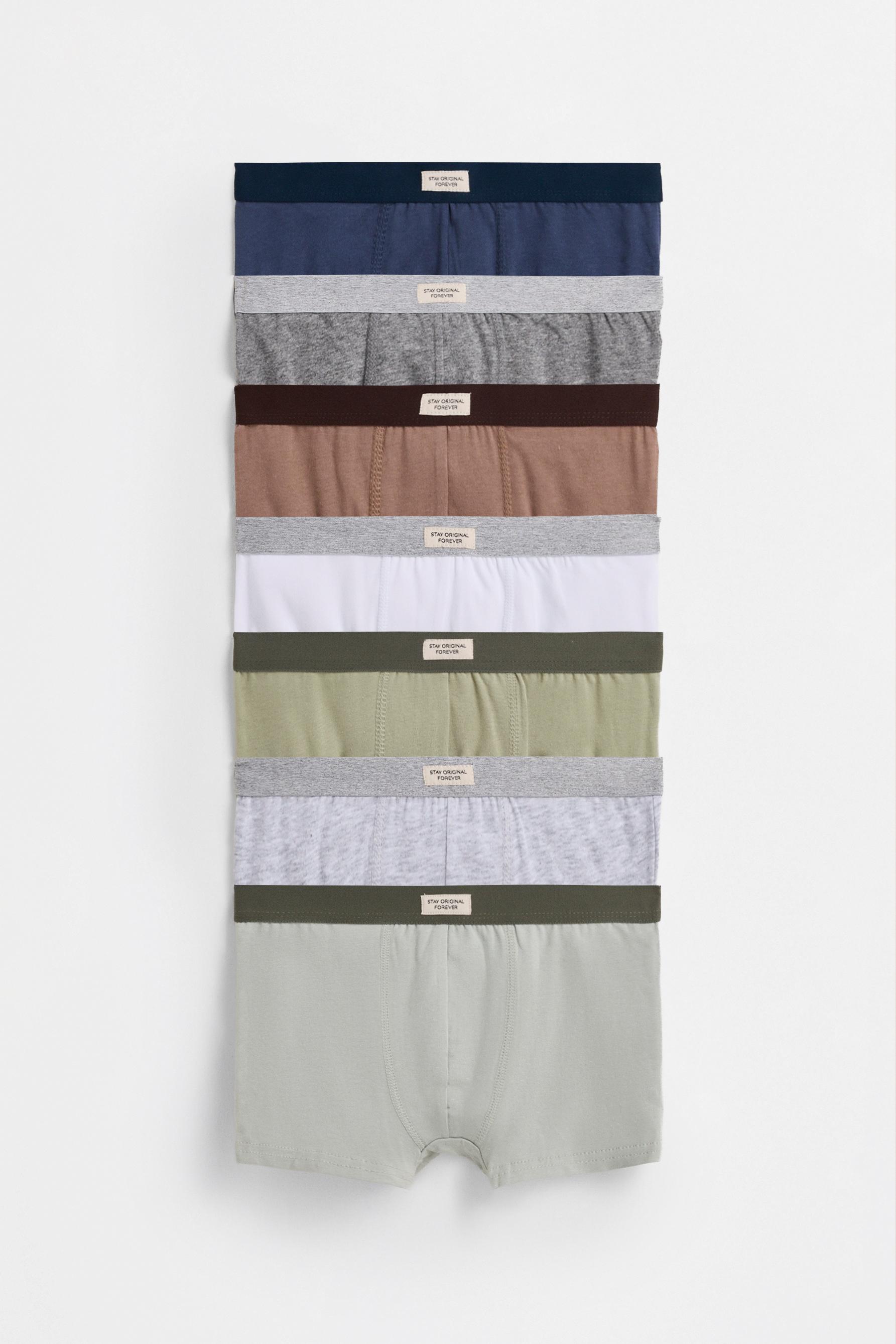 Plain Boxer Briefs (7-Pack) — GREEN MARL