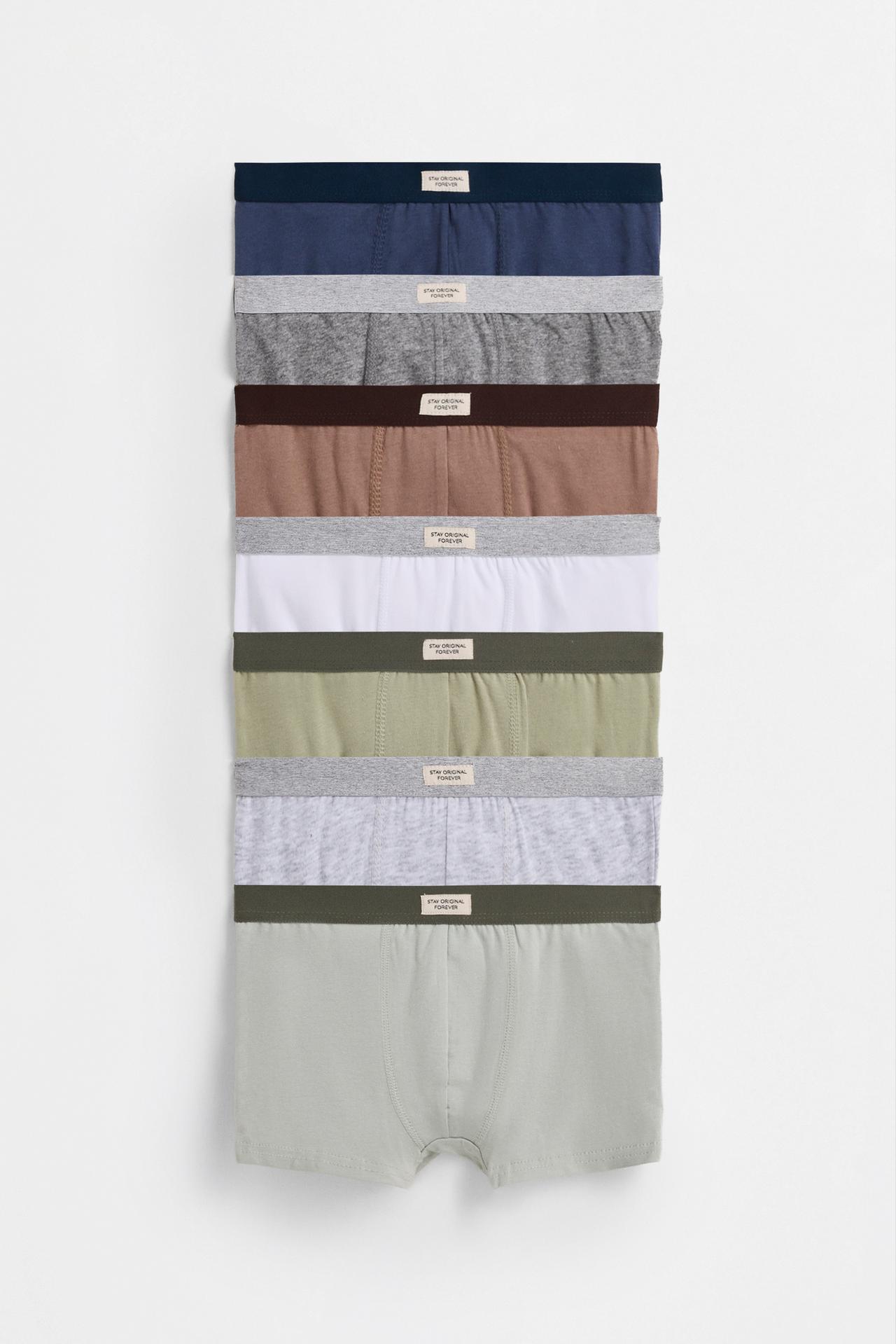Plain Boxer Briefs (7-Pack) — GREEN MARL