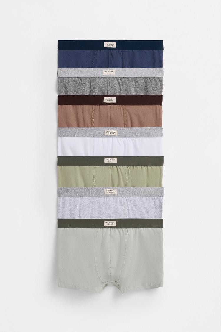 Plain Boxer Briefs (7-Pack) — GREEN MARL