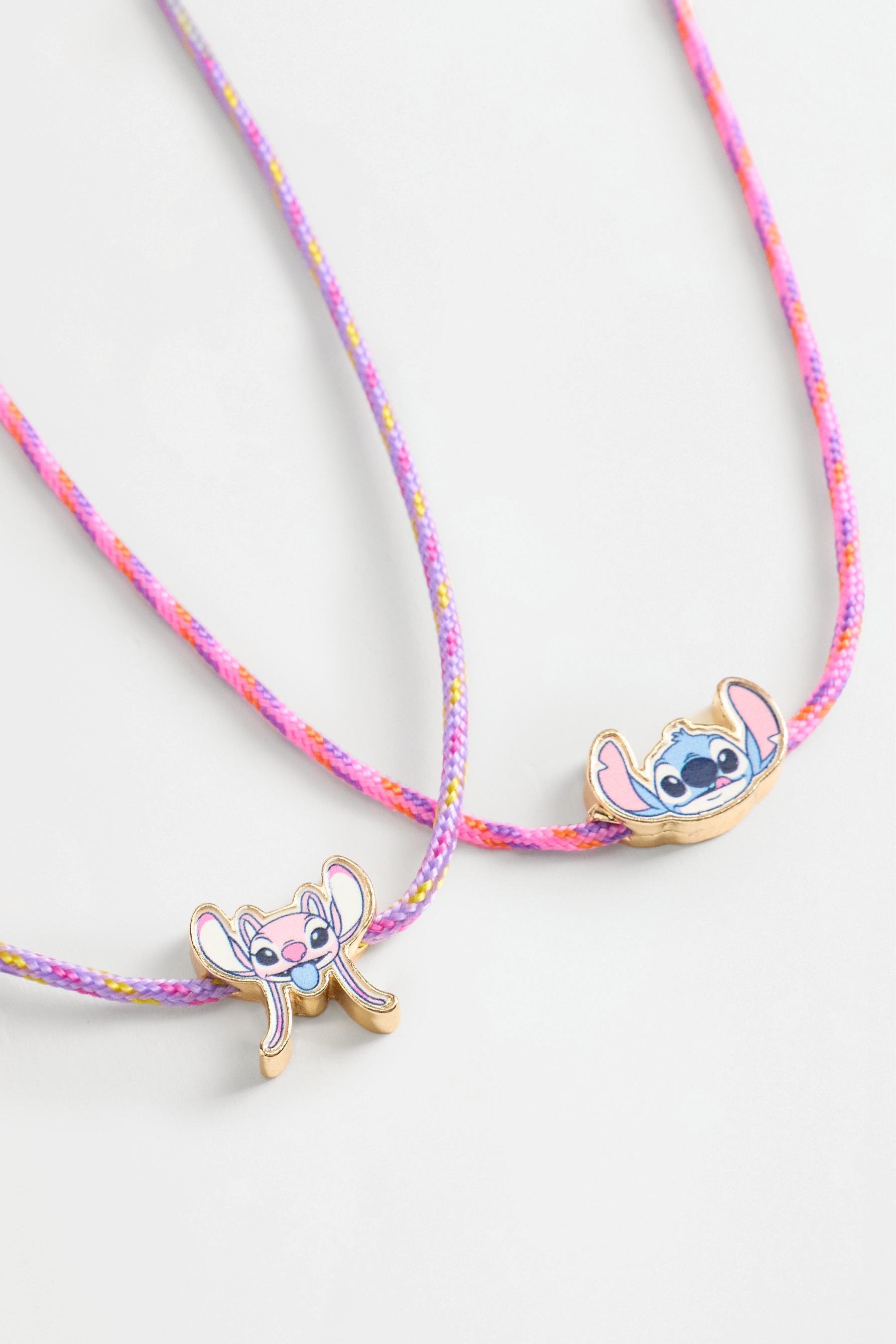 Stitch and Angel ©Disney necklaces (2-pack) — PASTEL PINK