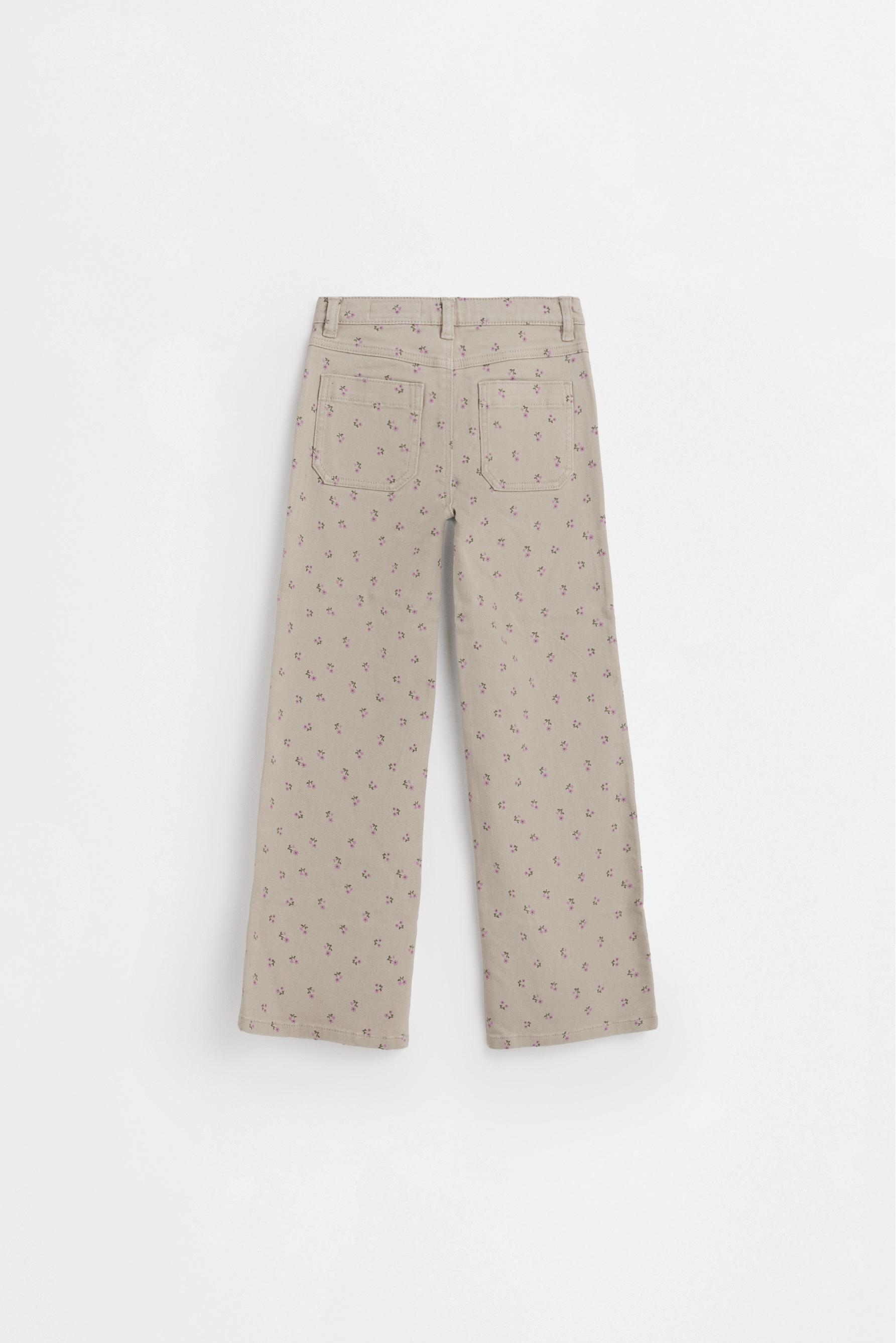 Twill bell bottom trousers — PALE KHAKI