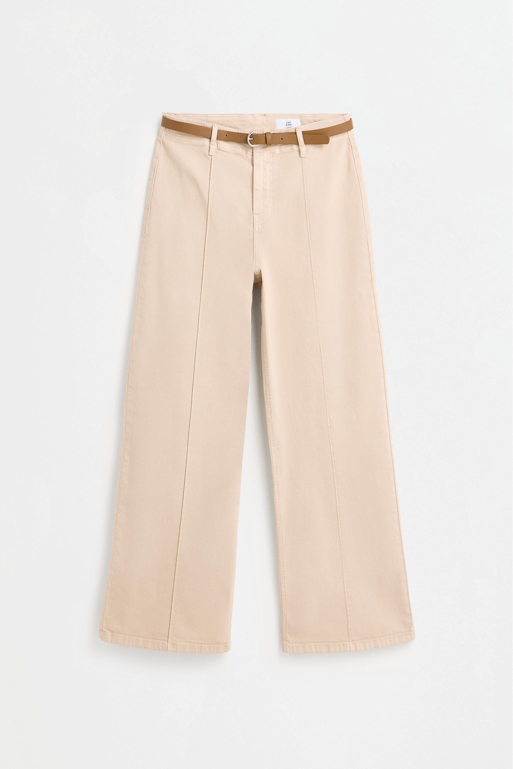 Straight leg seam detail jeans — MEDIUM CAMEL
