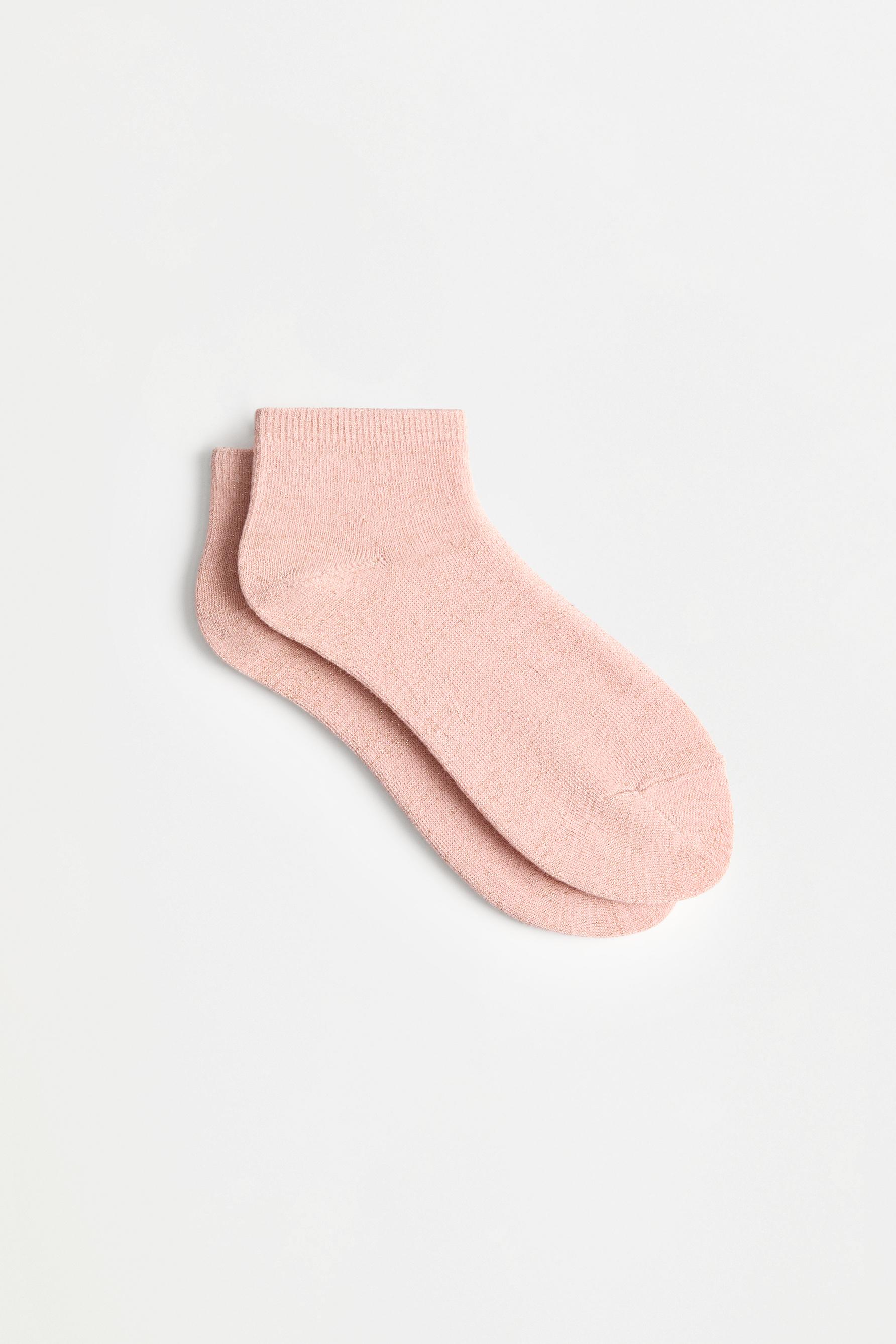 7-Pack of contrast ankle socks — PINK