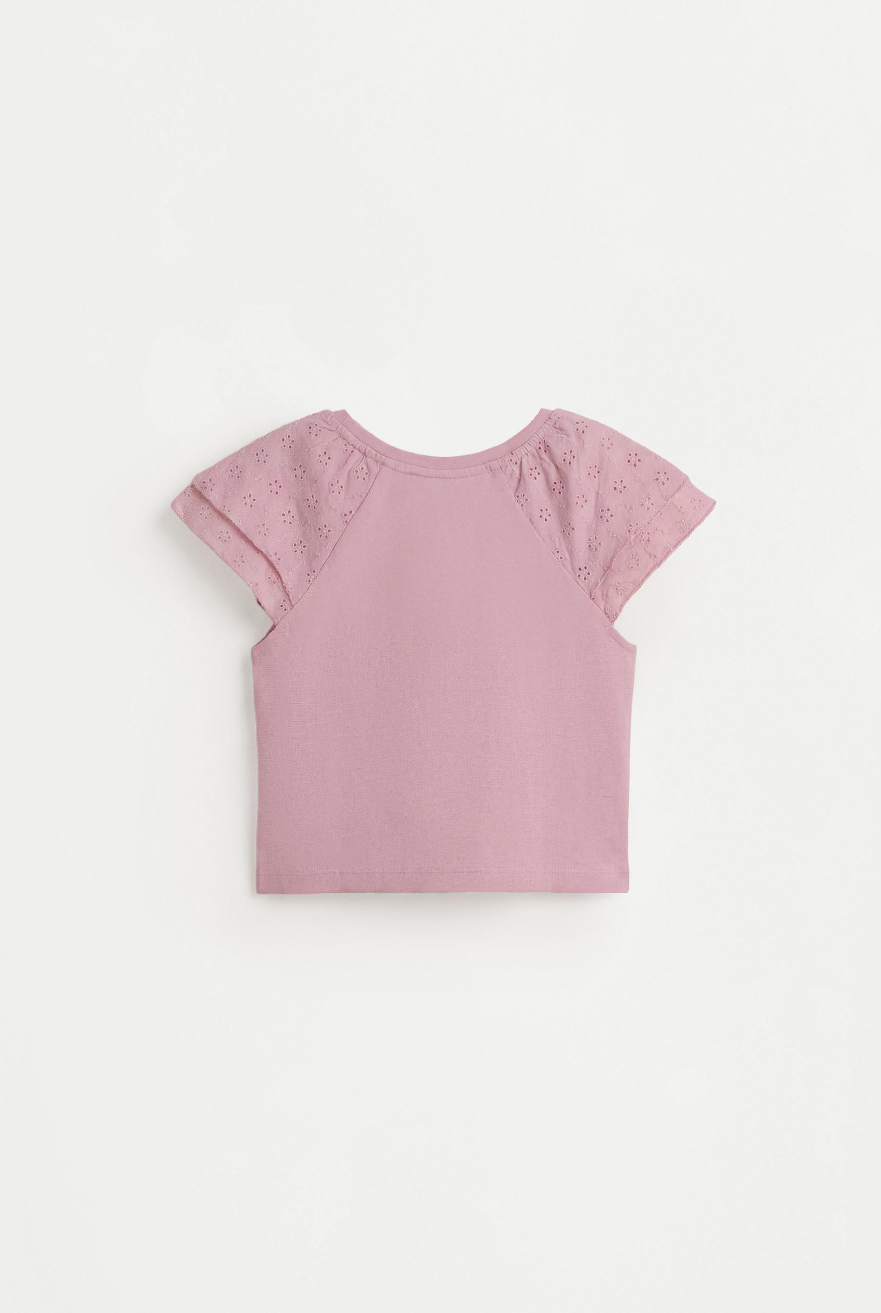 Swiss embroidery t-shirt — PALE MAUVE