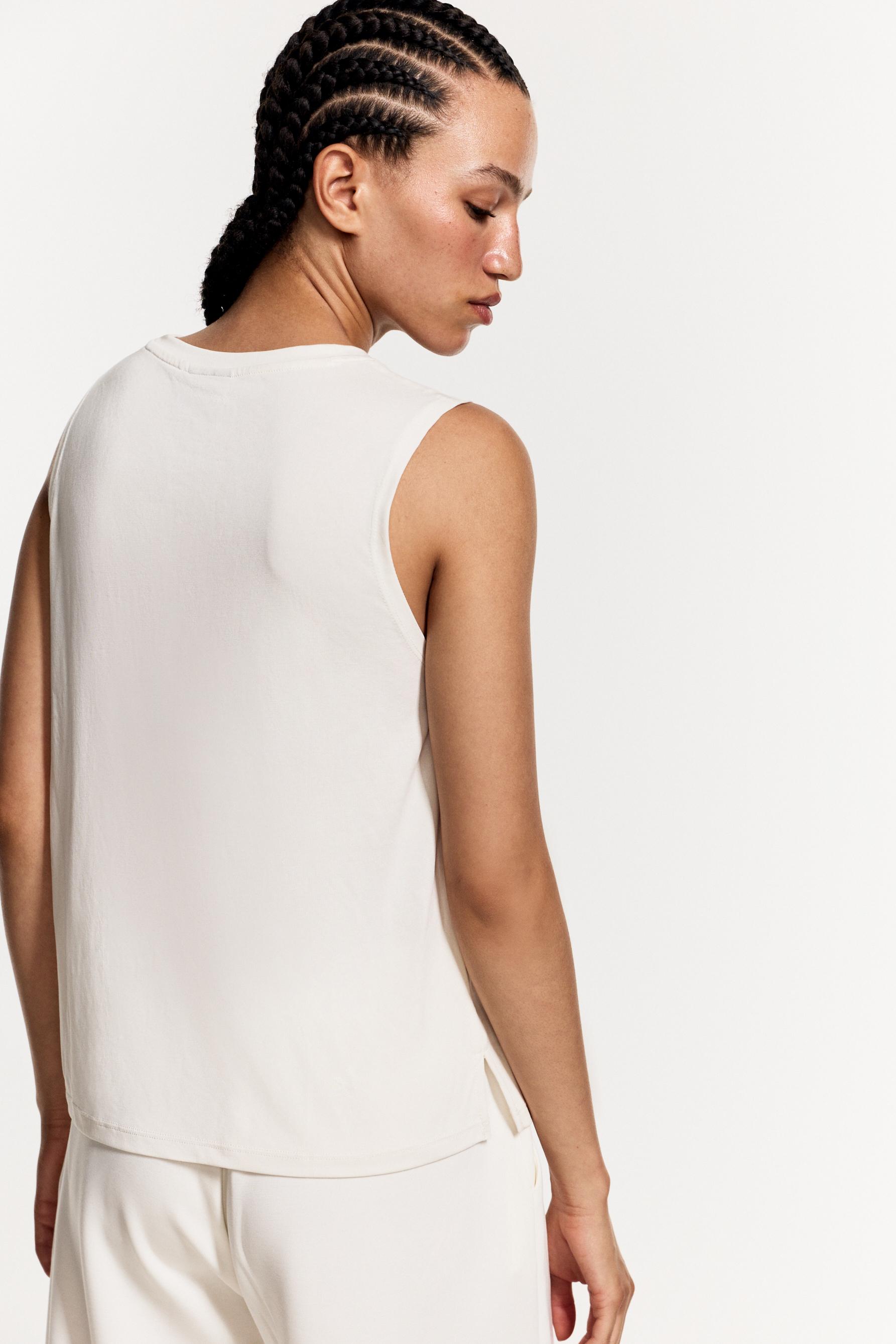 Flowing modal-effect T-shirt — OFF WHITE