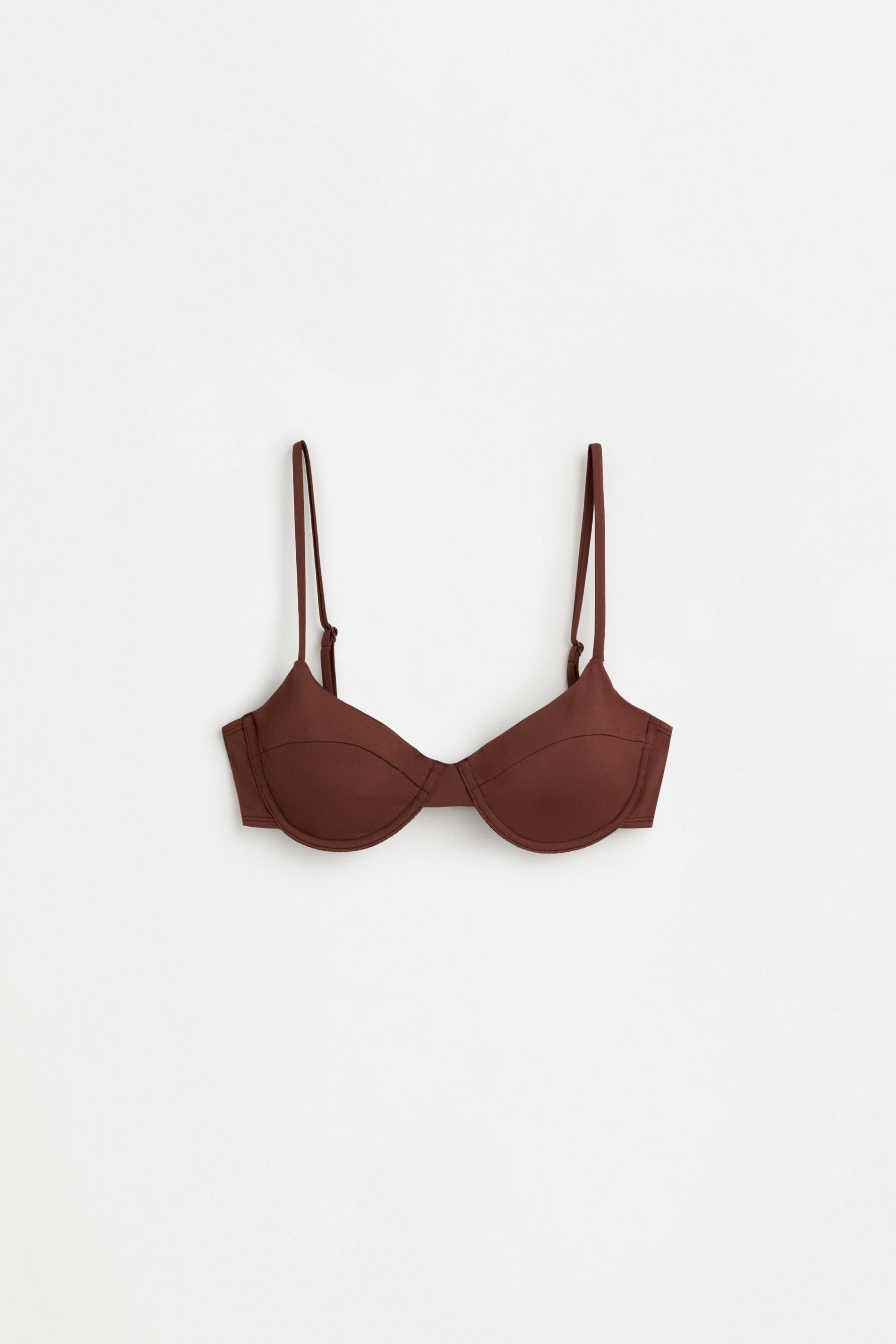 Underwire bikini top — PALE BROWN