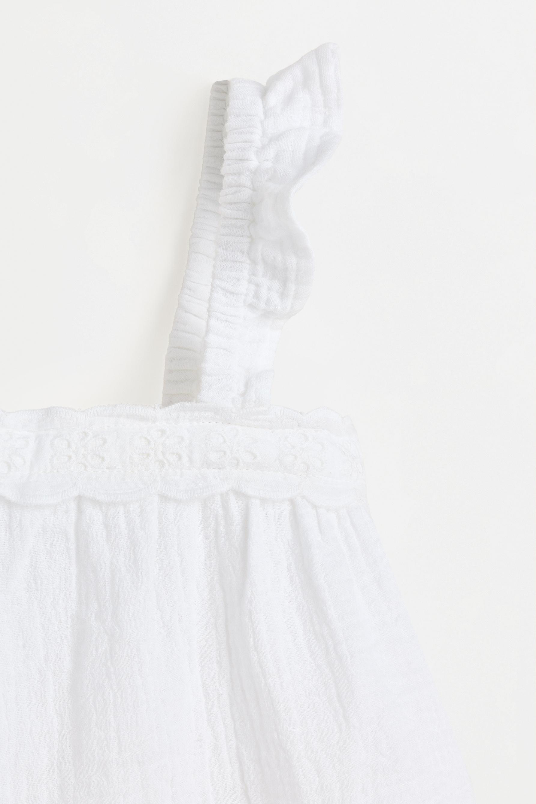 Double gauze strappy top — OFF WHITE