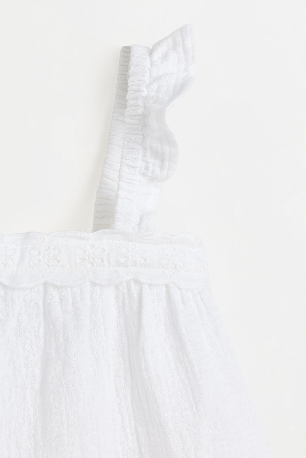 Double gauze strappy top — OFF WHITE