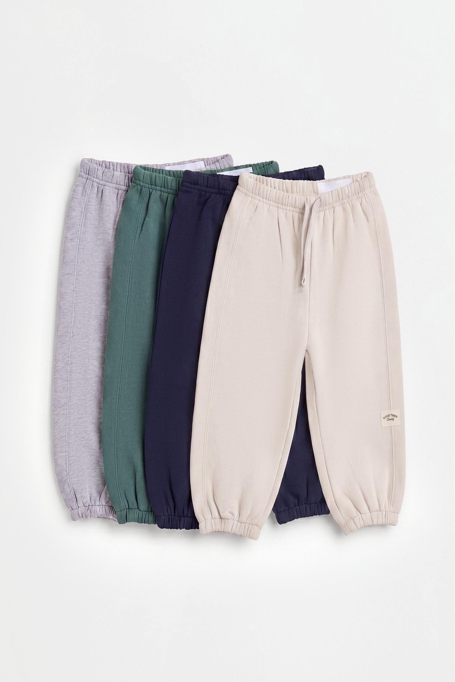 4-pack of plain plush joggers — NAVY