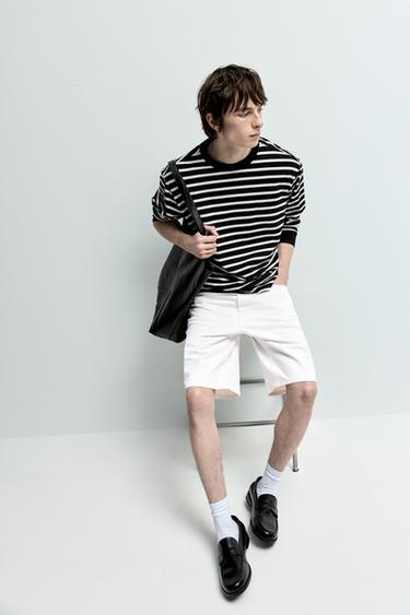 Regular fit denim Bermuda shorts — WHITE 5