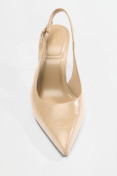 High-heeled slingback shoe — BROWN 4