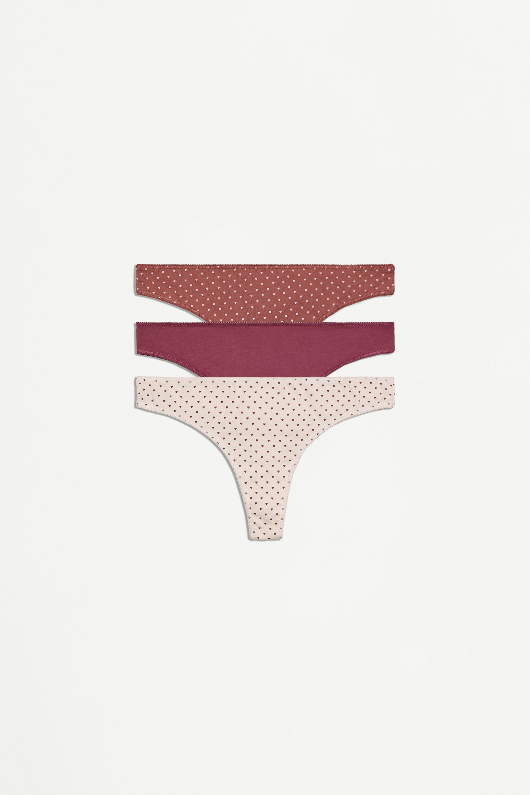 100% cotton thongs (3-Pack) — VARIOUS