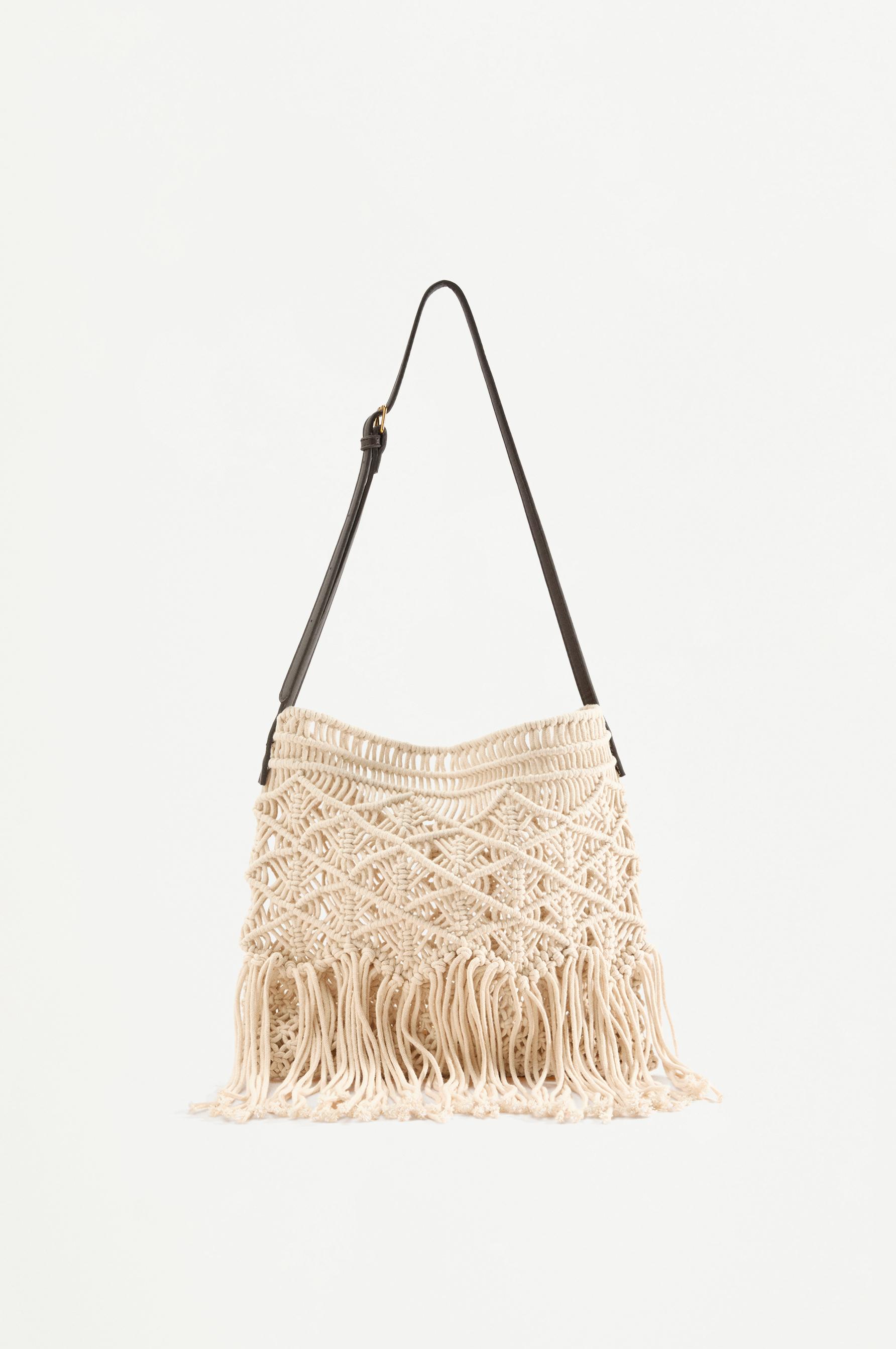 Macramé crossbody bag — ECRU