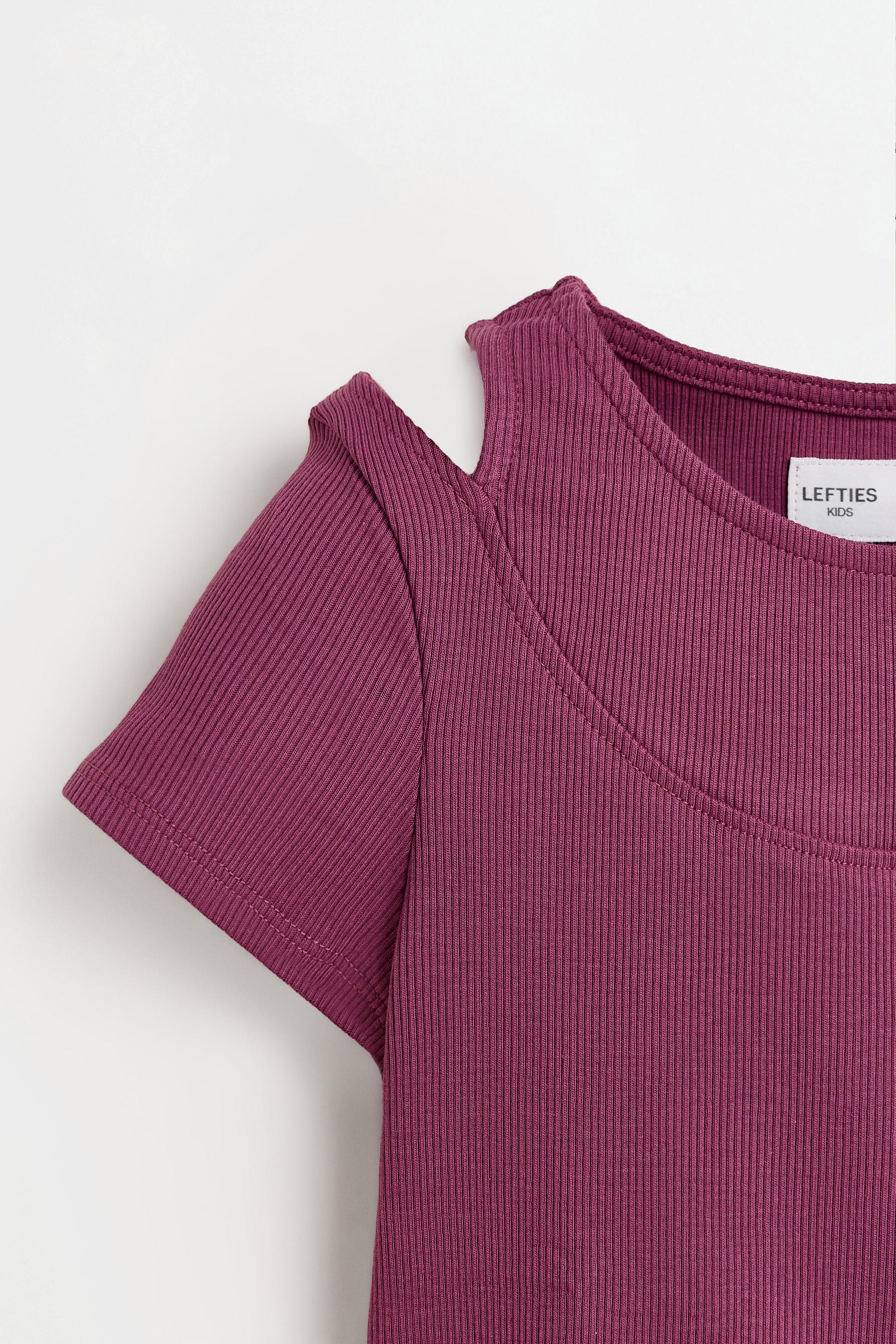 Double Ribbed T-shirt — PURPLE
