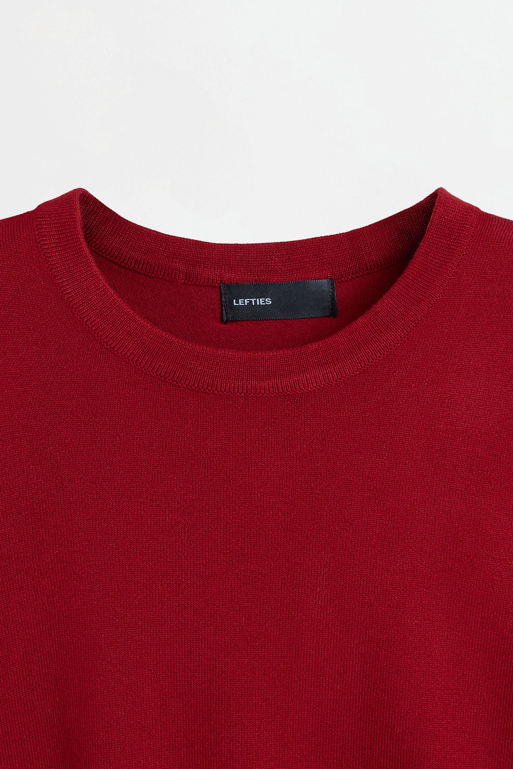 Basic short sleeve sweater — RED