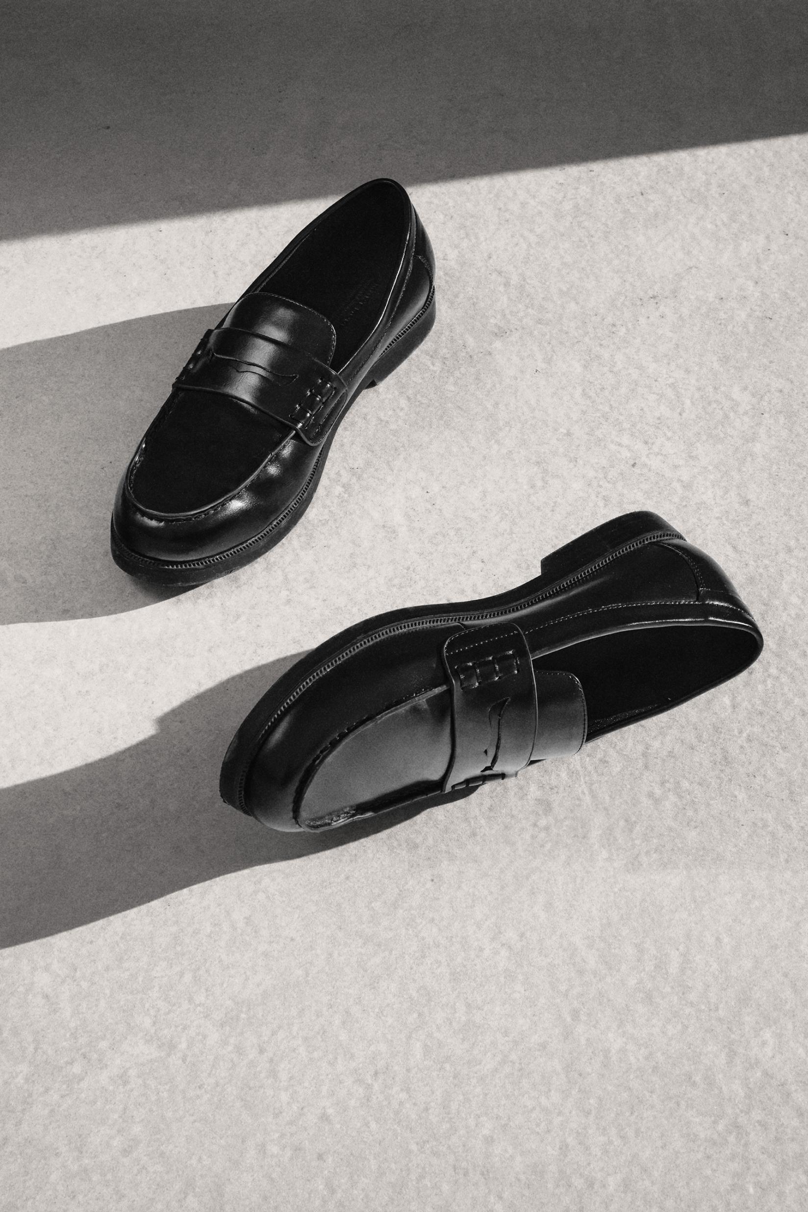 Tailored Penny Loafers — BLACK