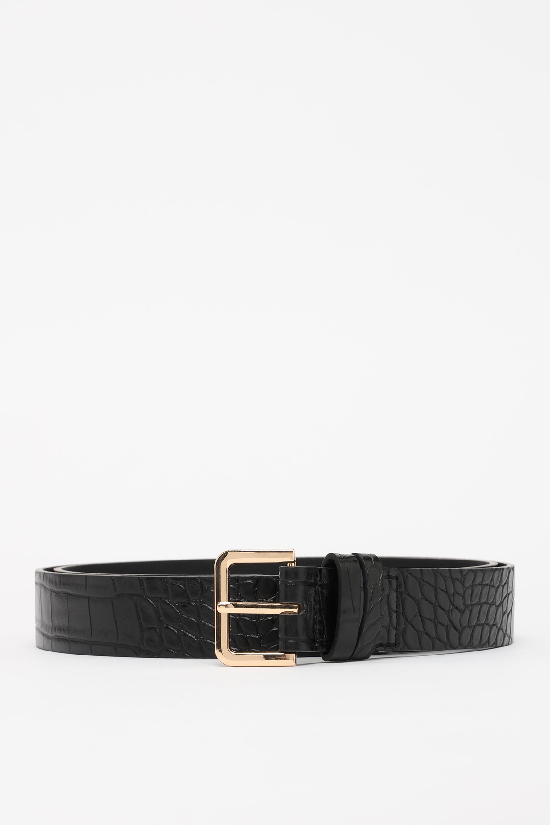 Crocodile belt — BLACK