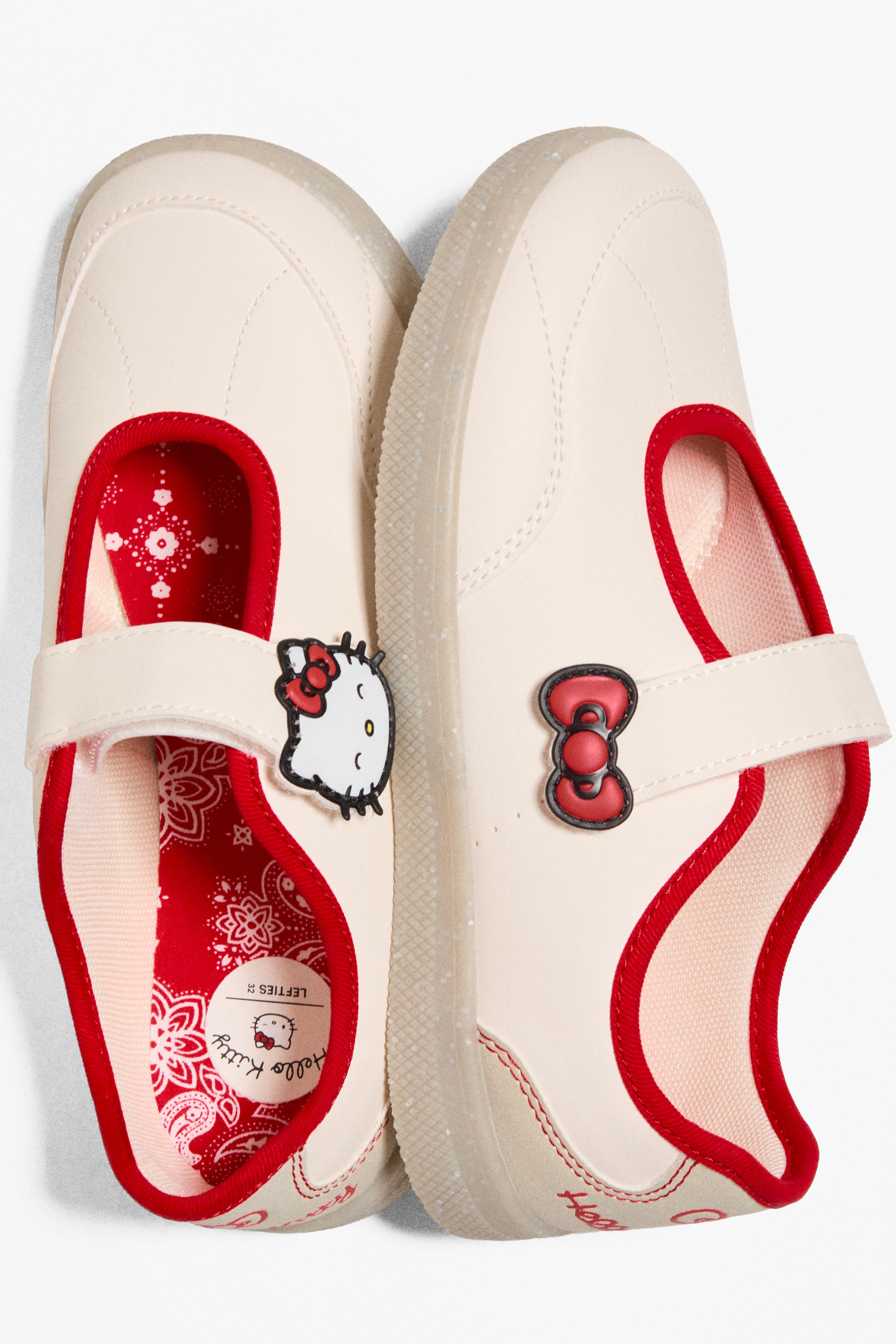 HELLO KITTY ©SANRIO SPORTY BALLET FLATS — ECRU