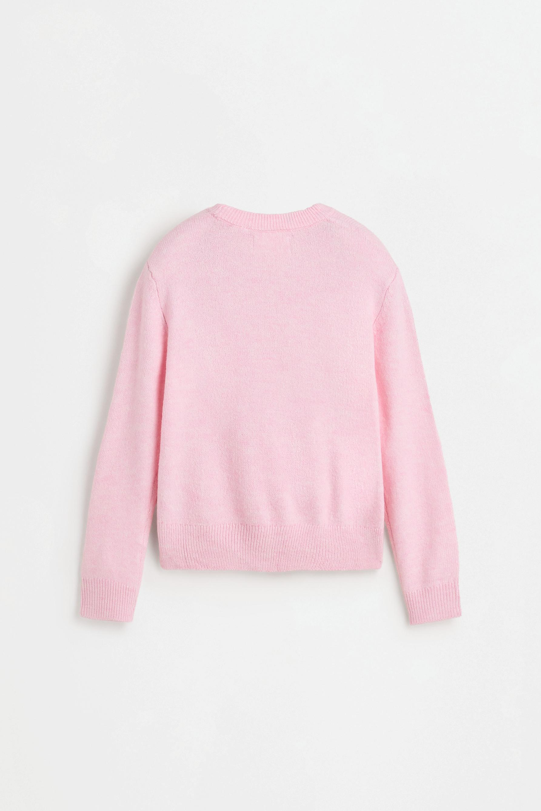 Fluffy knit sweater — PINK