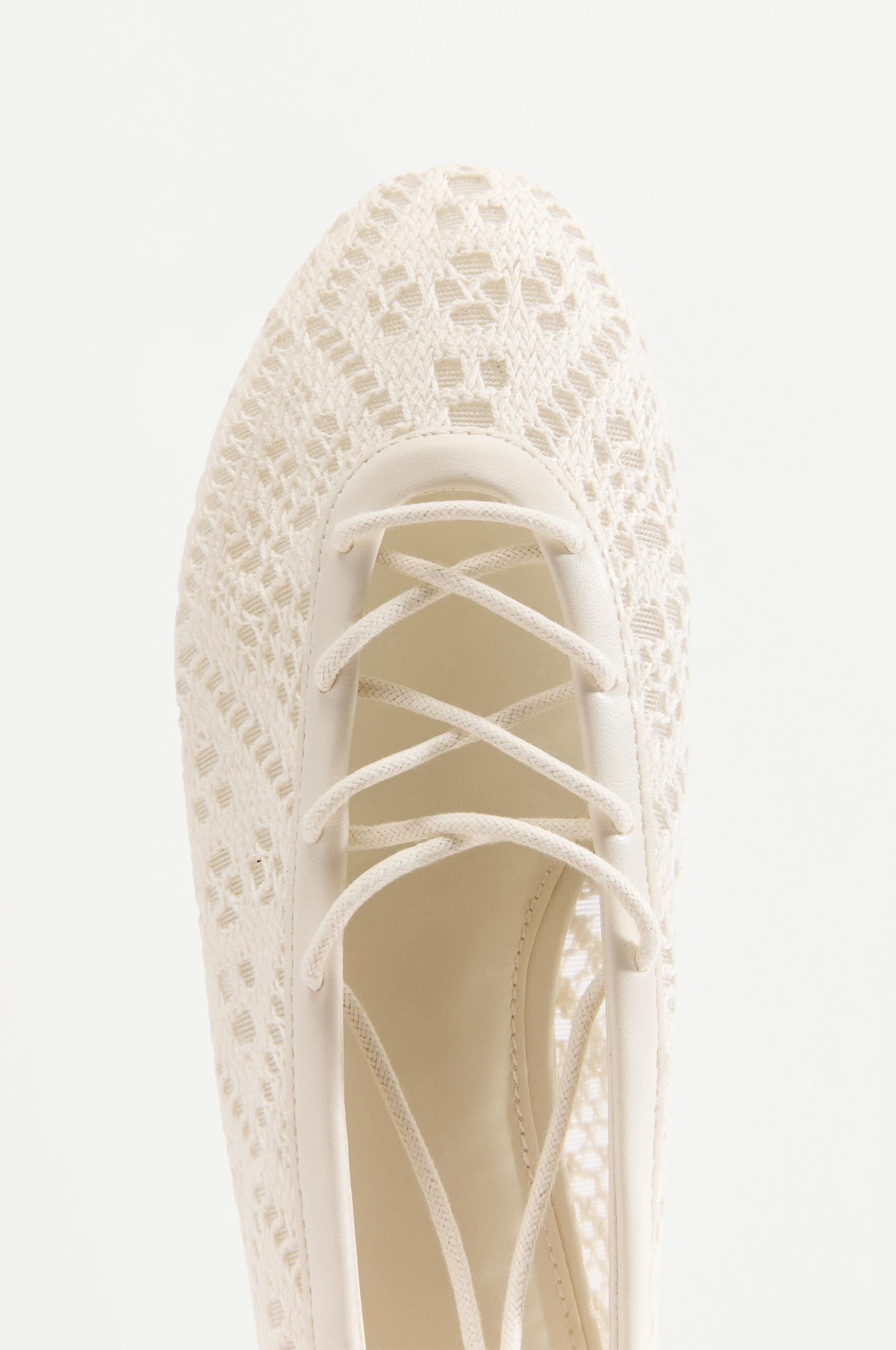 Braided effect ballet flats — ECRU