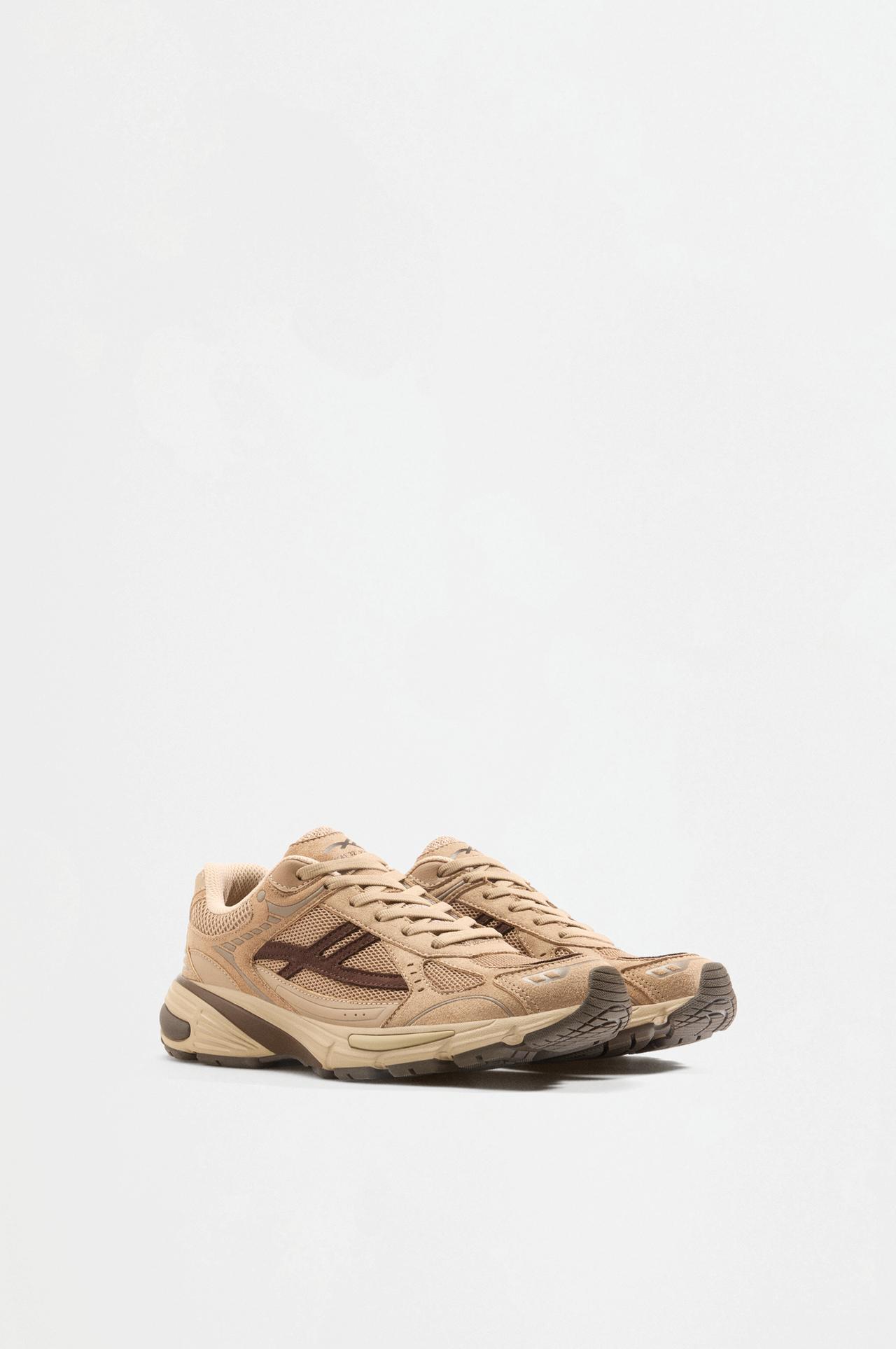 Suede athletic sneaker — LEATHER