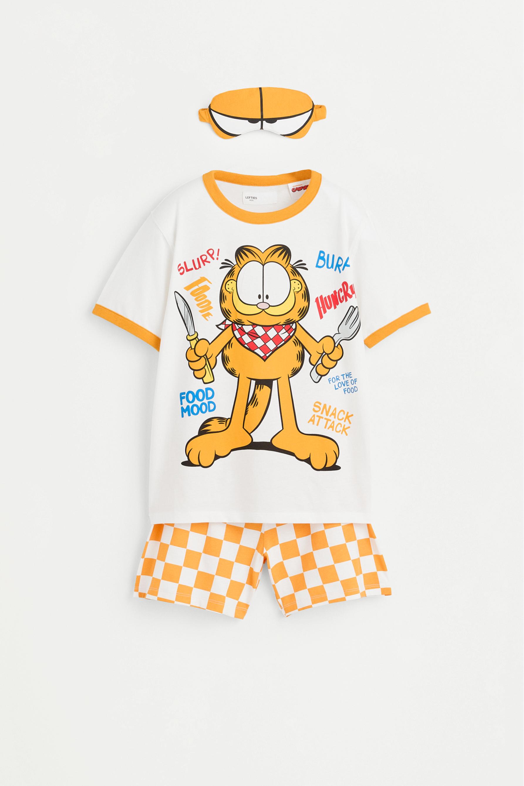 Garfield ©Nickelodeon short pyjamas with eye mask — WHITE
