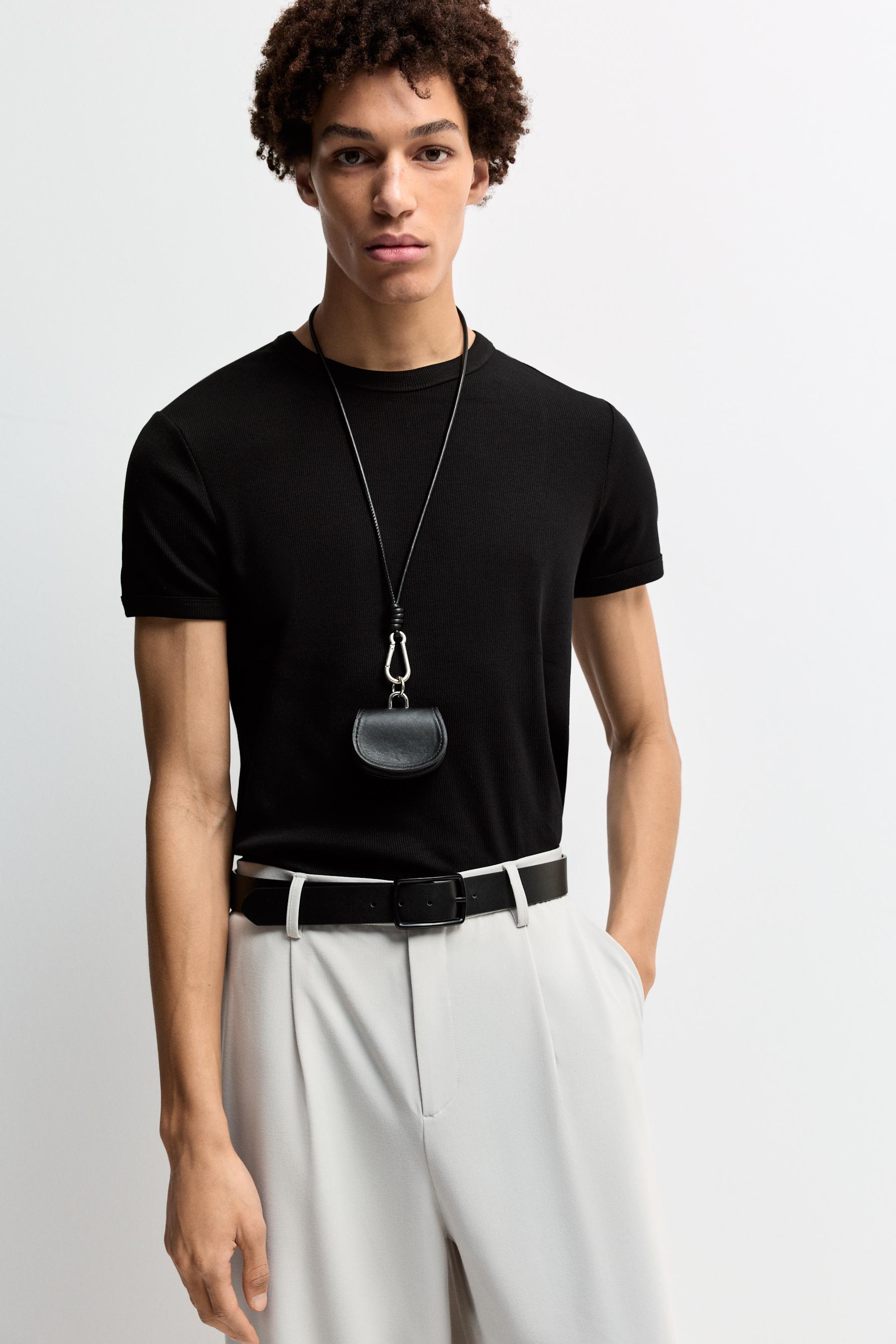 Rib T-shirt — BLACK