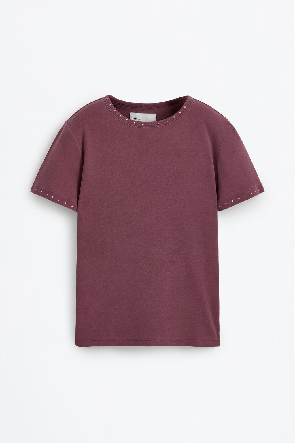 T-shirt cropped tachas