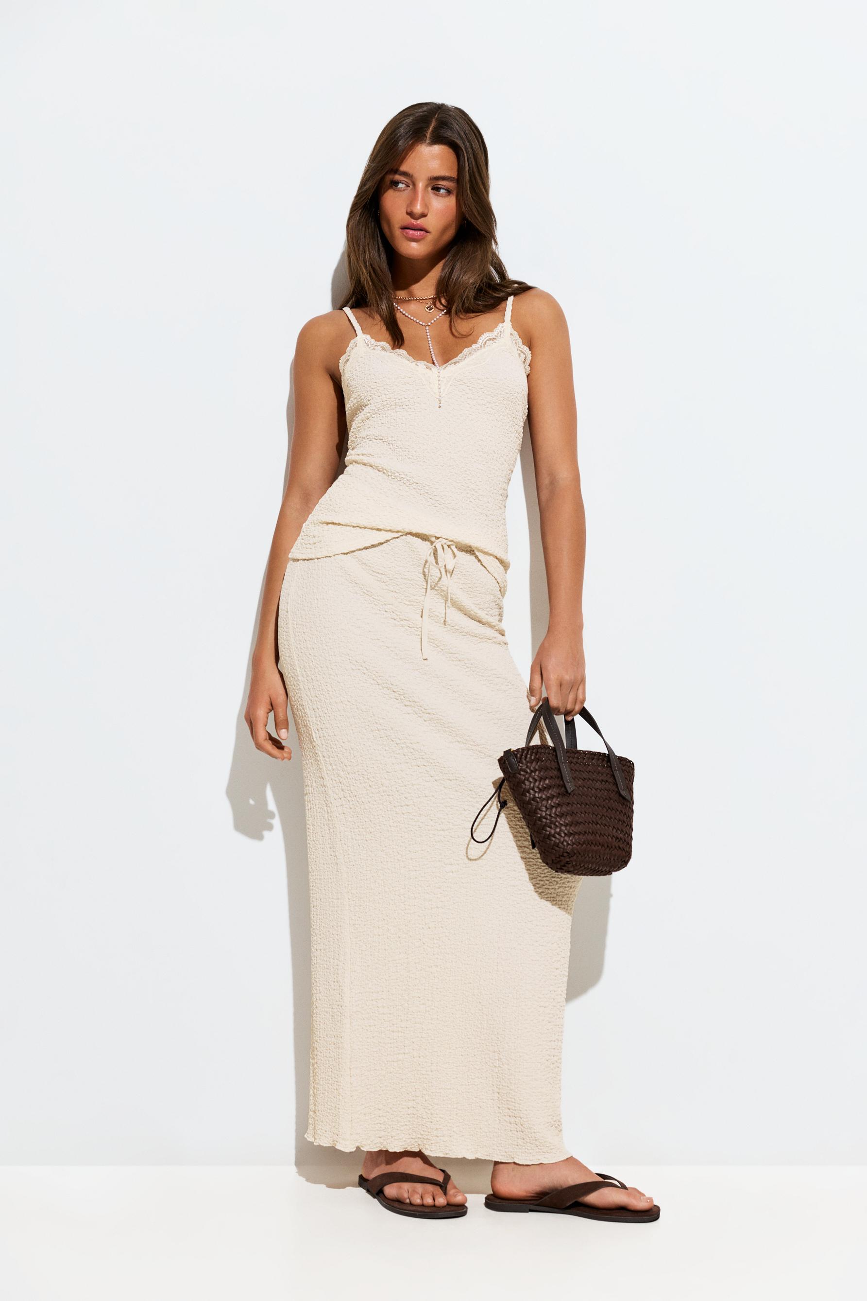 Textured midi skirt — OFF WHITE
