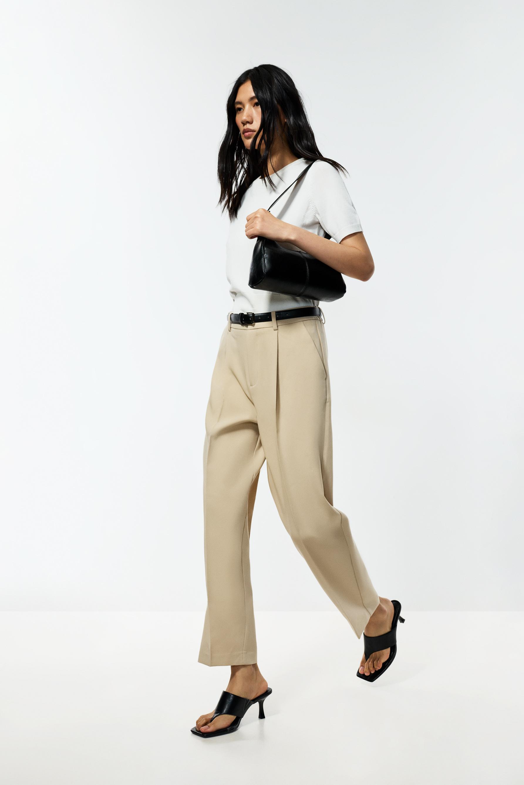 Carrot fit dress trousers — LIGHT CAMEL