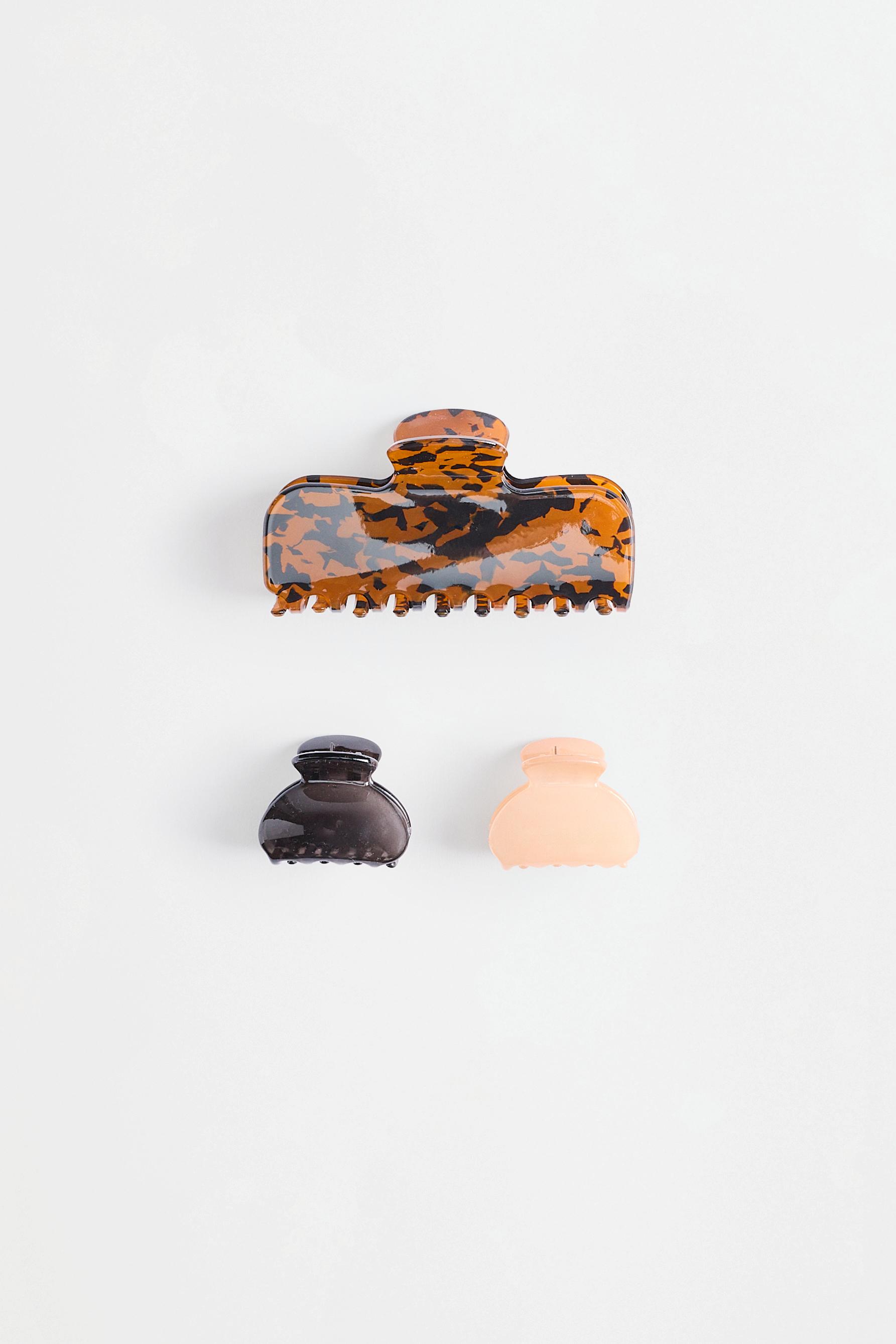 Assorted Hair Claws (3-Pack) — TORTOISESHELL