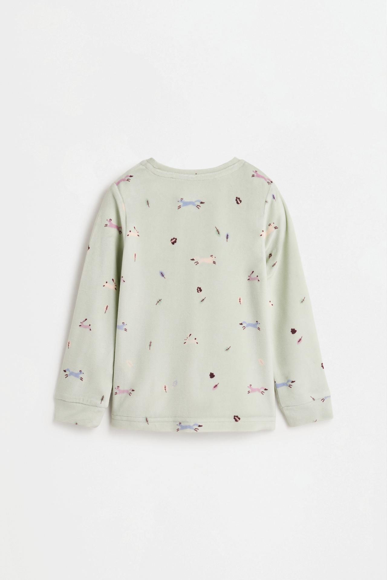 Velvety printed pyjamas — WATER GREEN