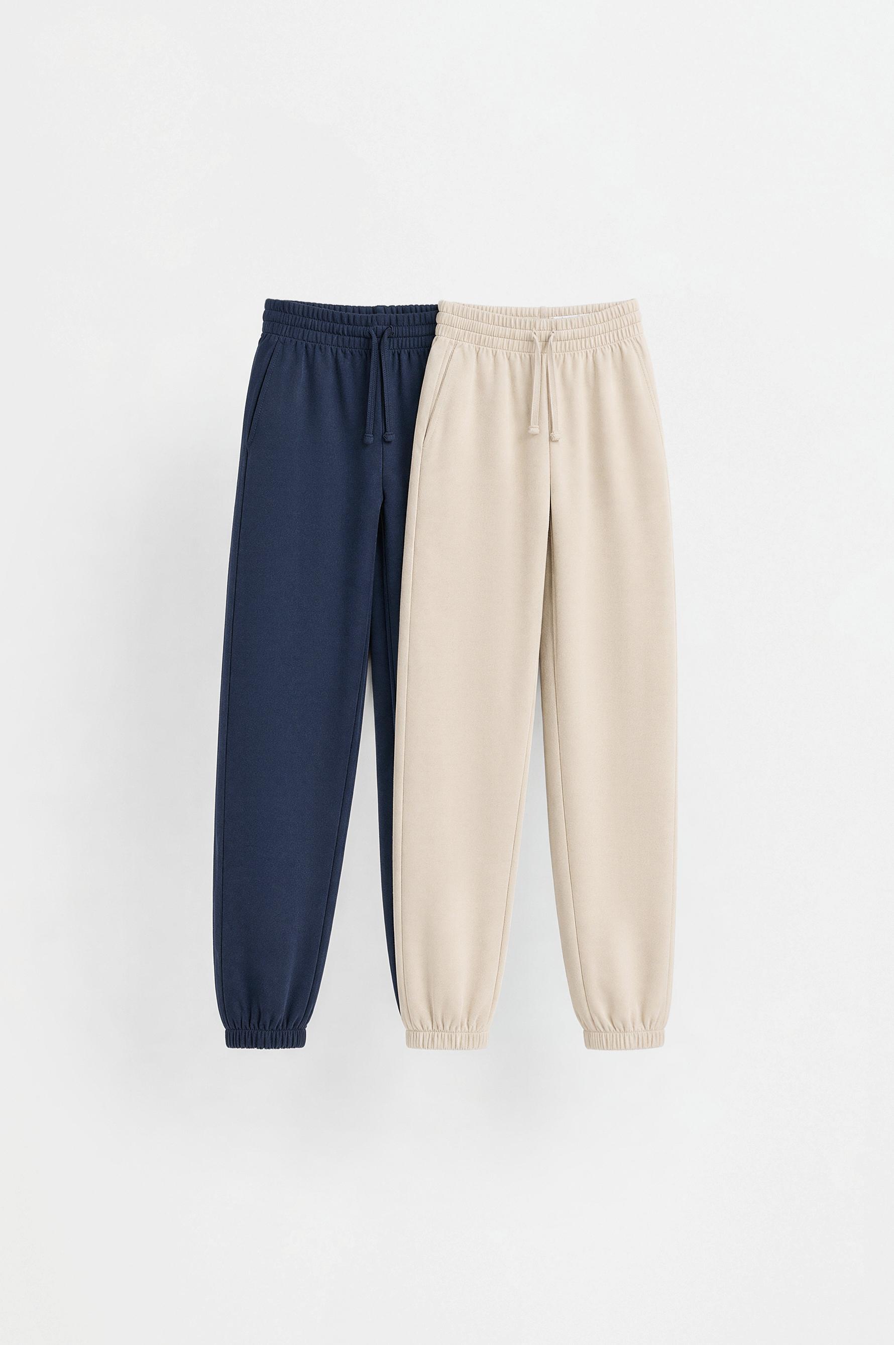Pack of 2 plain plush trousers — NAVY