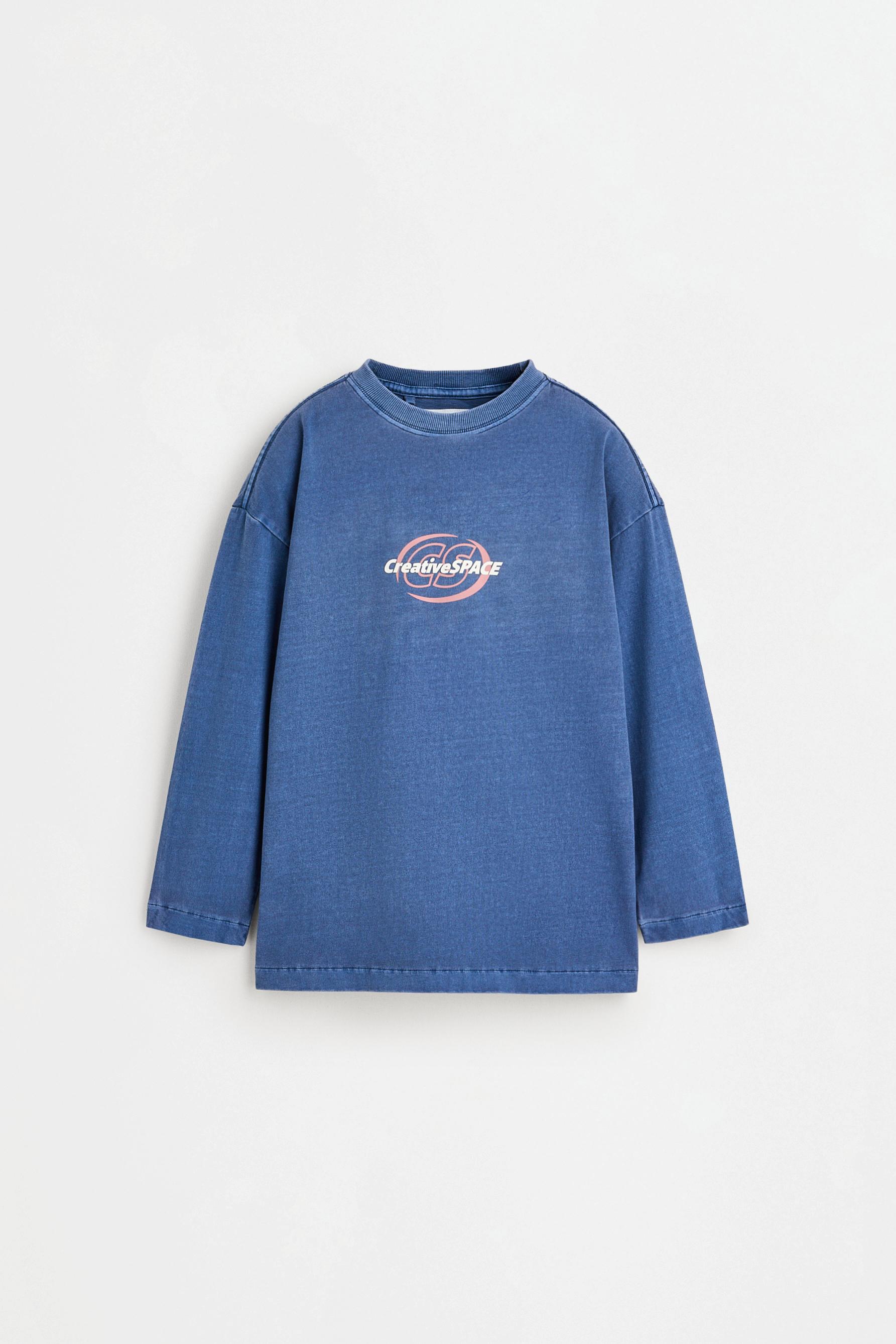 Faded-effect T-shirt — FADED NAVY