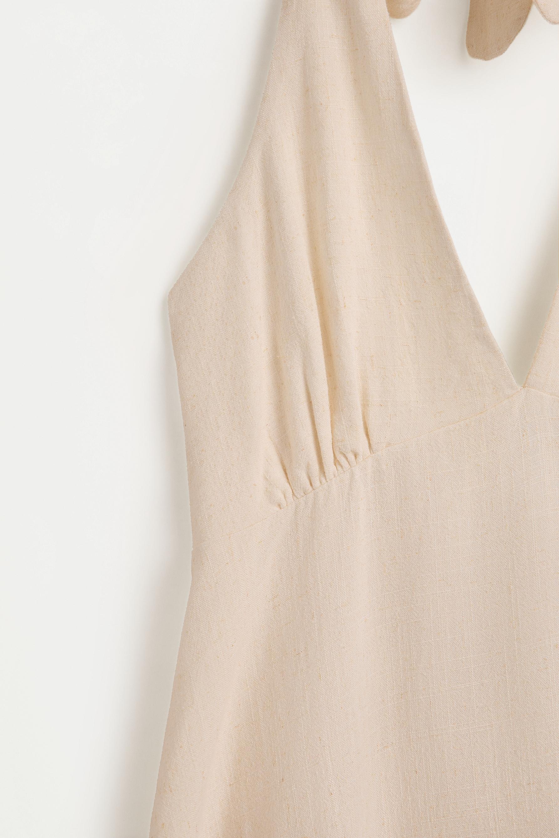 Rustic short dress — BEIGE