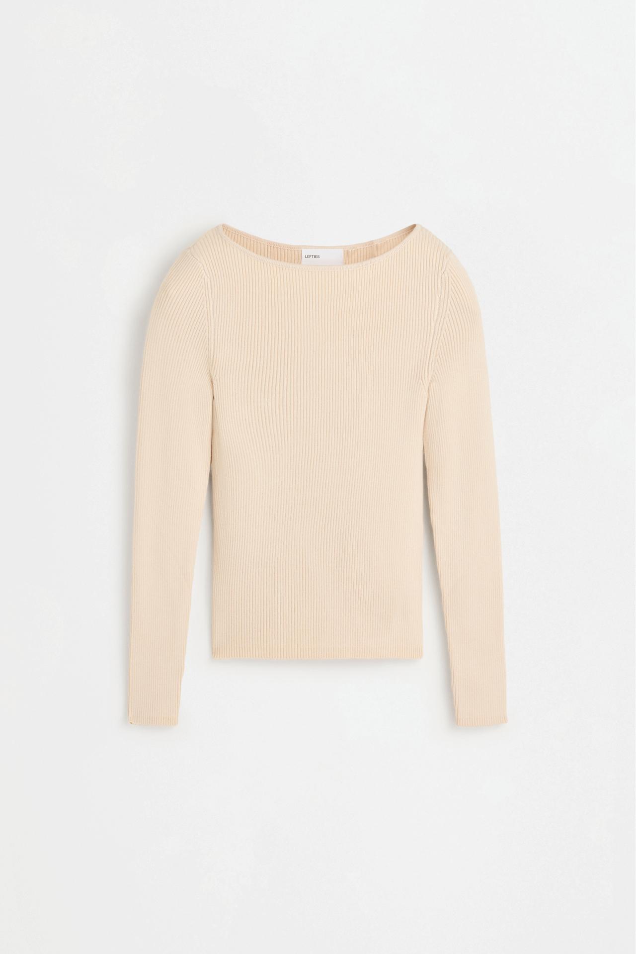Basic rib sweater — ECRU