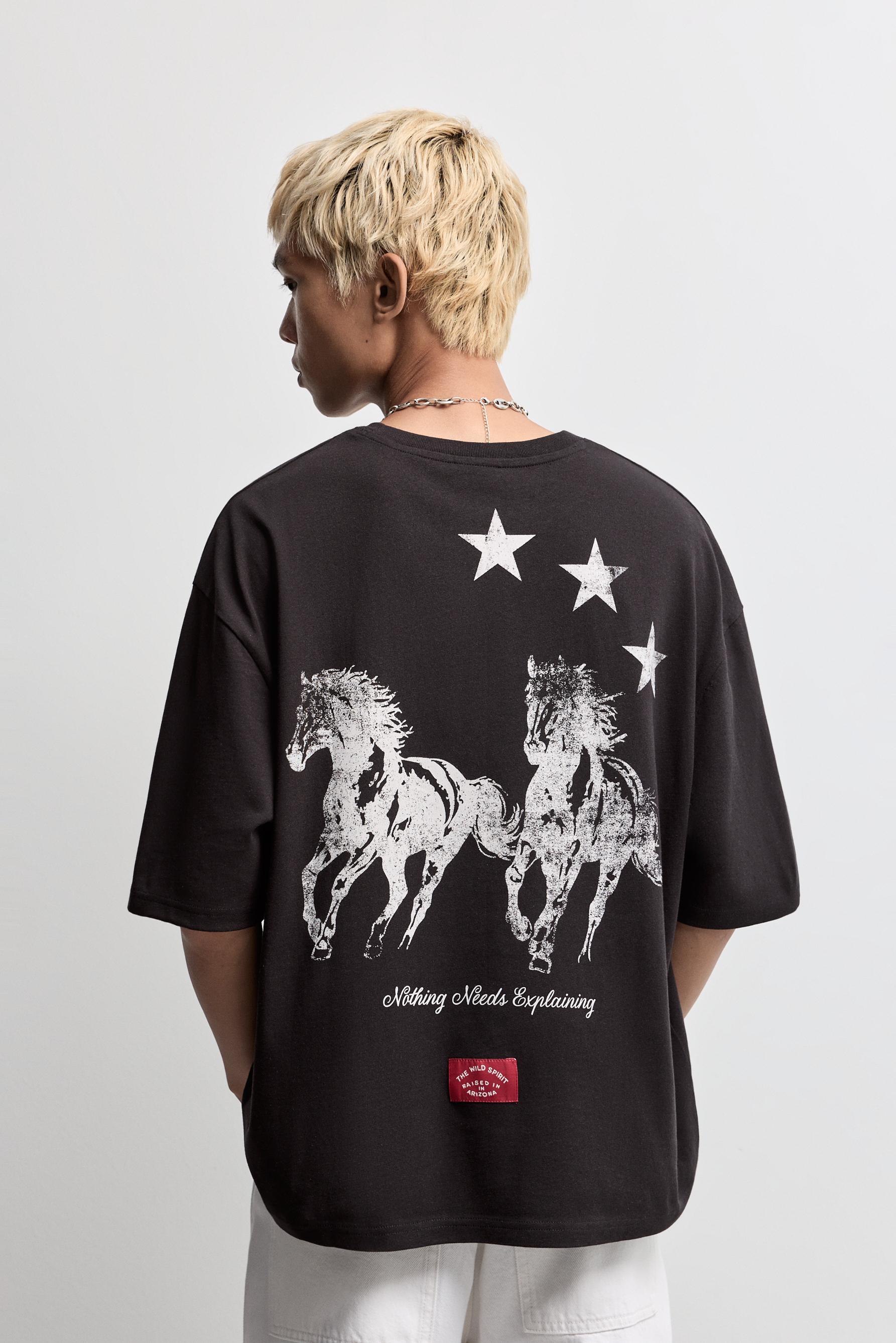 Printed T-shirt — BLACK