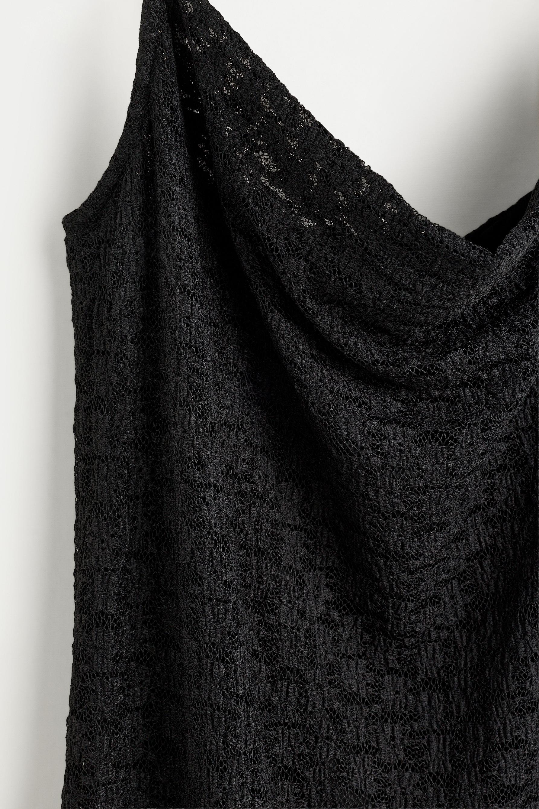 Lace midi dress — BLACK