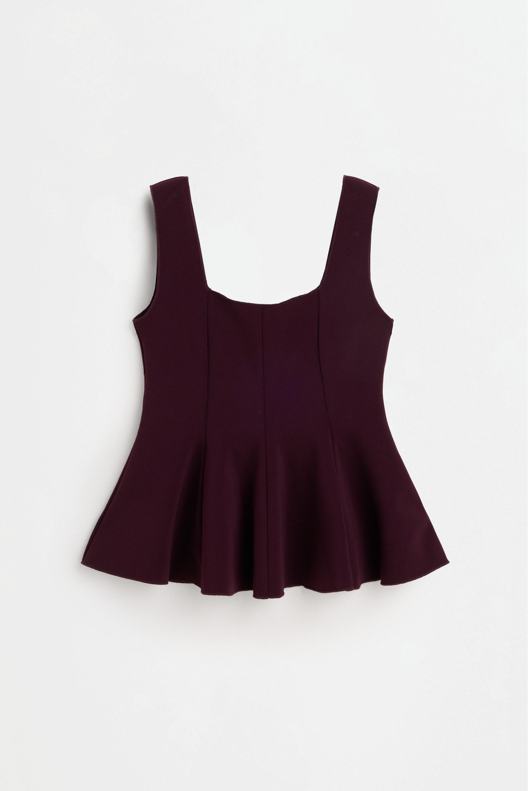 Peplum top — MAROON