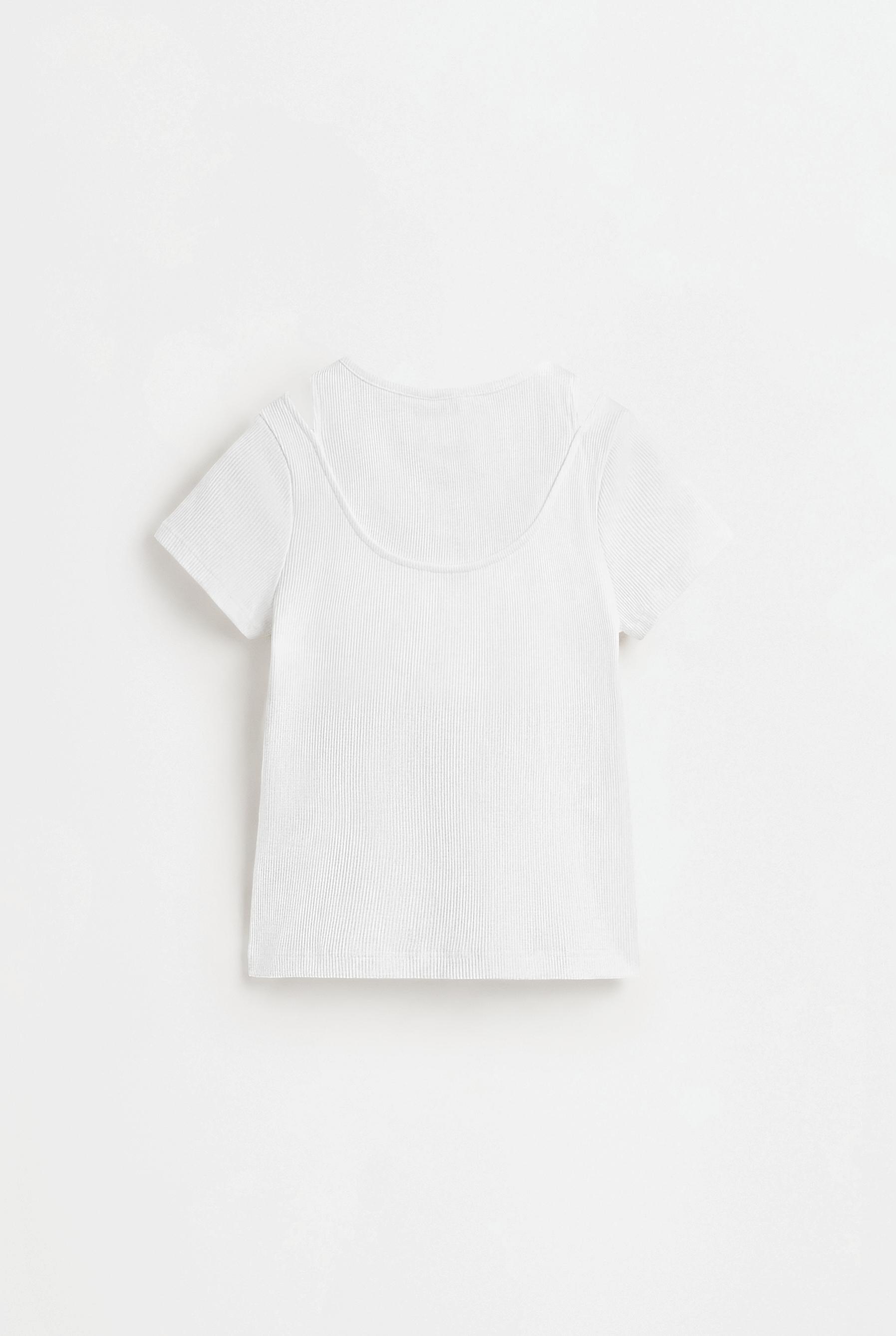 Double Ribbed T-shirt — OFF WHITE